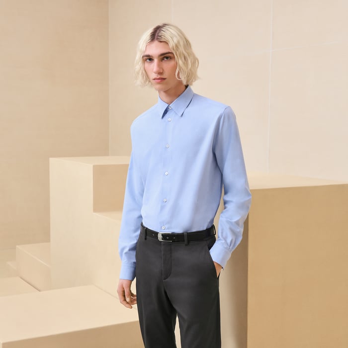 Bleu Pâle "Cheval Punk Jacquard" Fitted Shirt