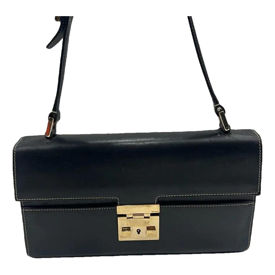 Padlock leather handbag