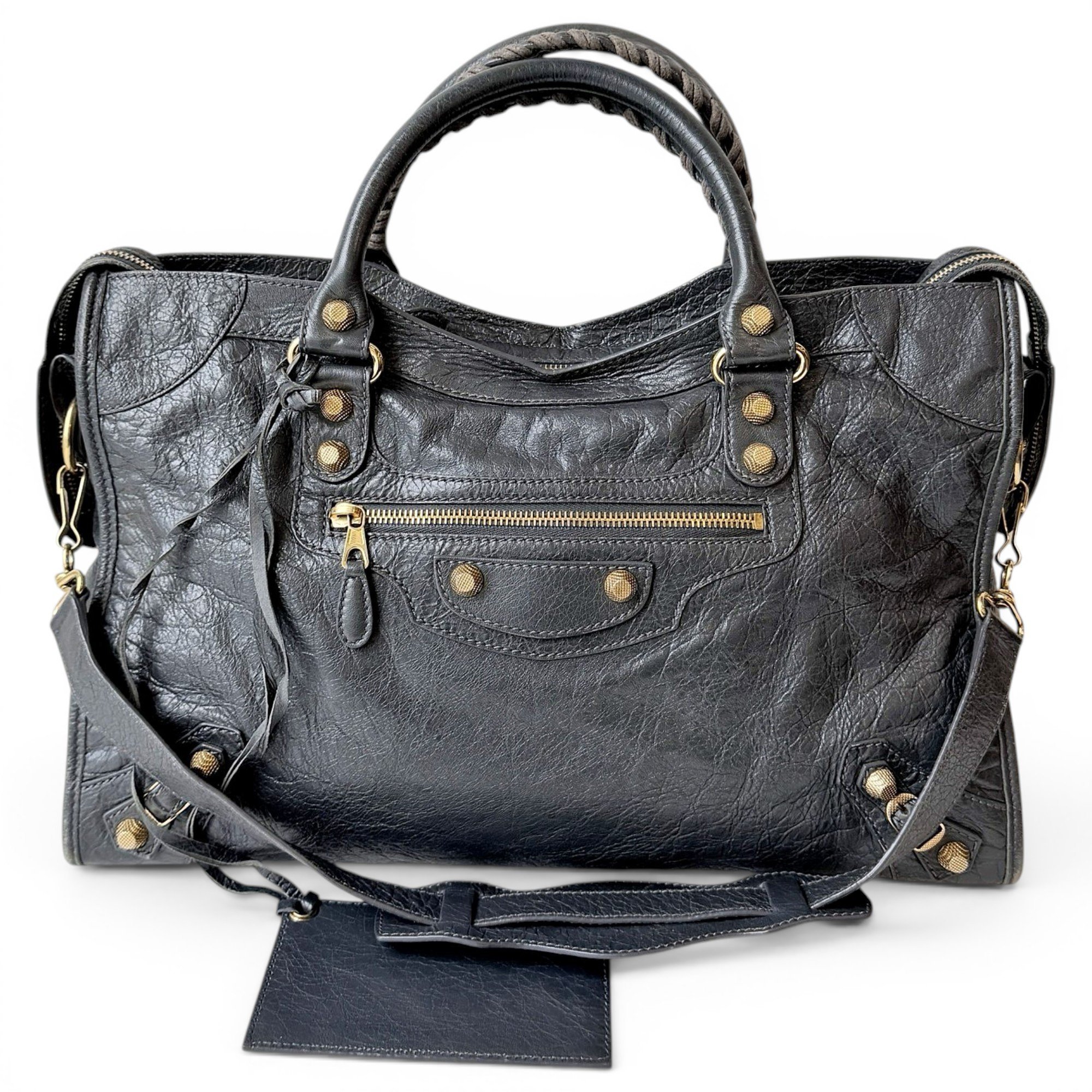 City leather handbag
