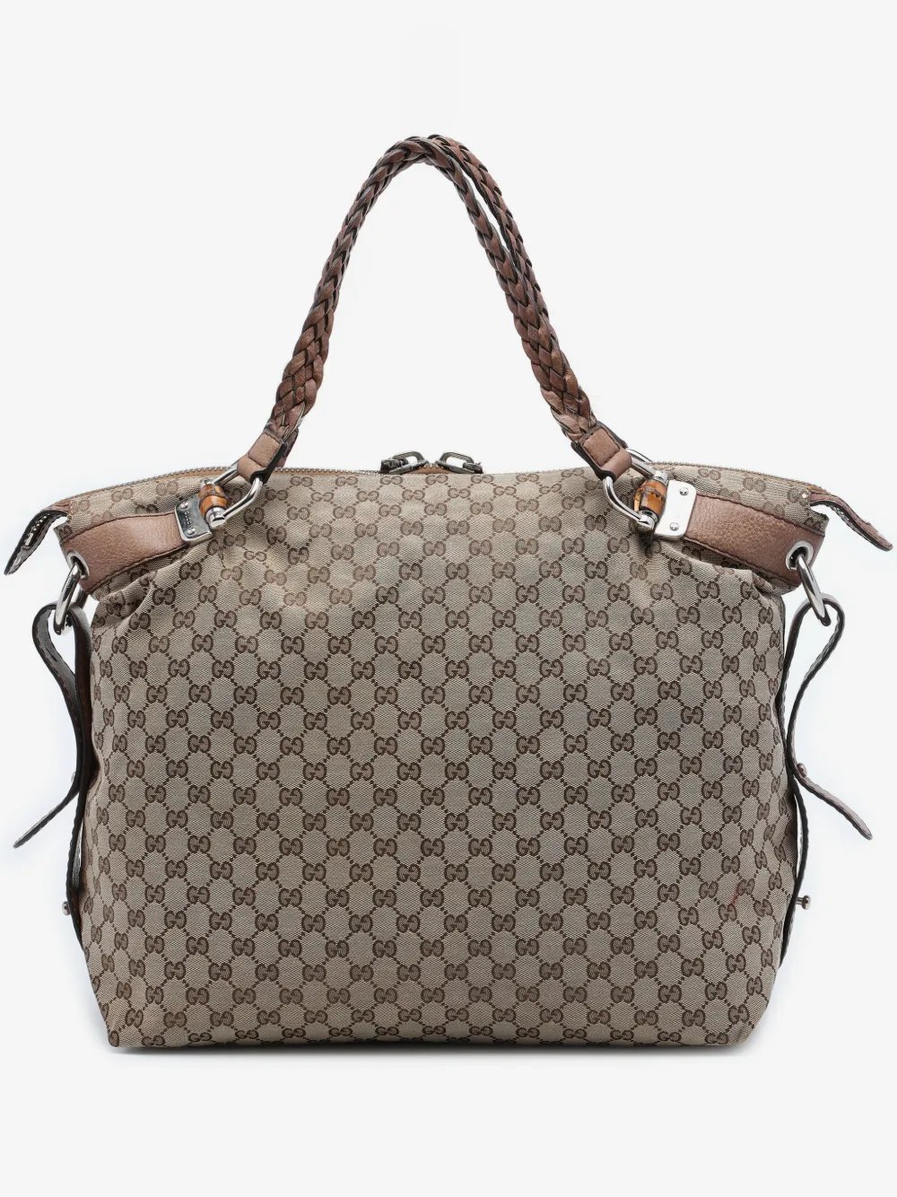 2016-2026 Large GG Canvas Bamboo Bar tote bag