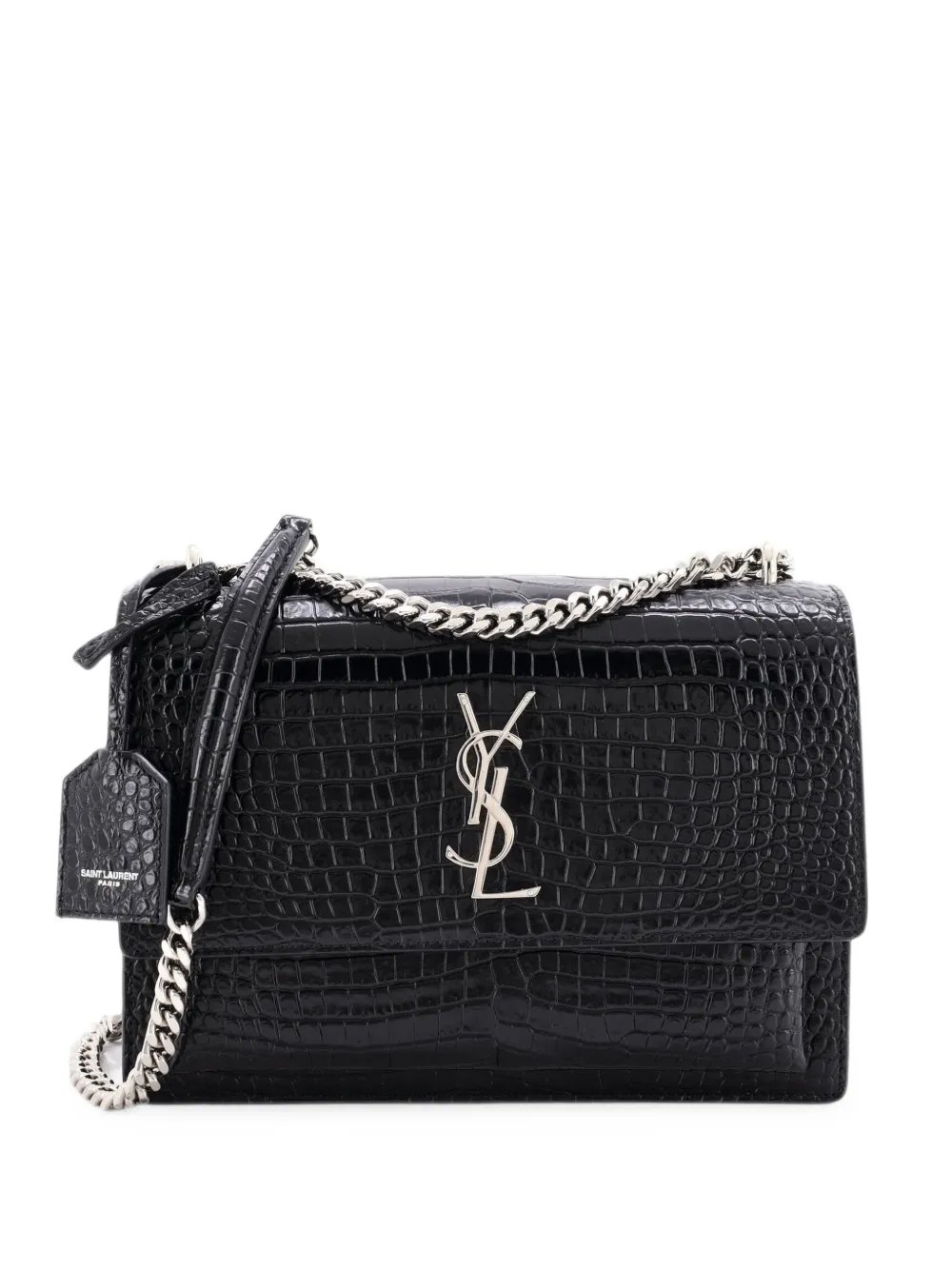 Sunset Crocodile Embossed Leather Medium crossbody bag