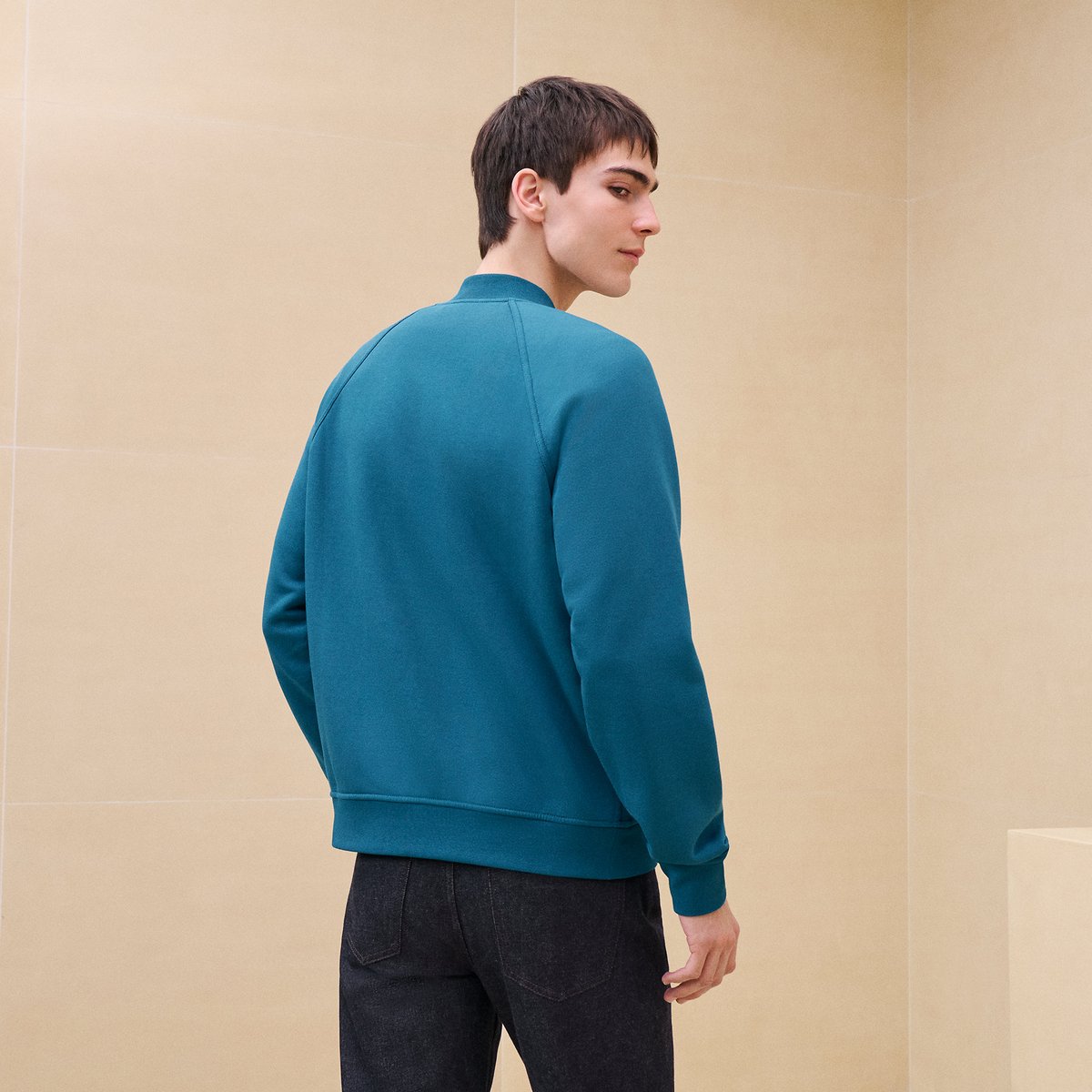 Pétrole "Metallerie Au Carre" Varsity Jacket With Leather Detail