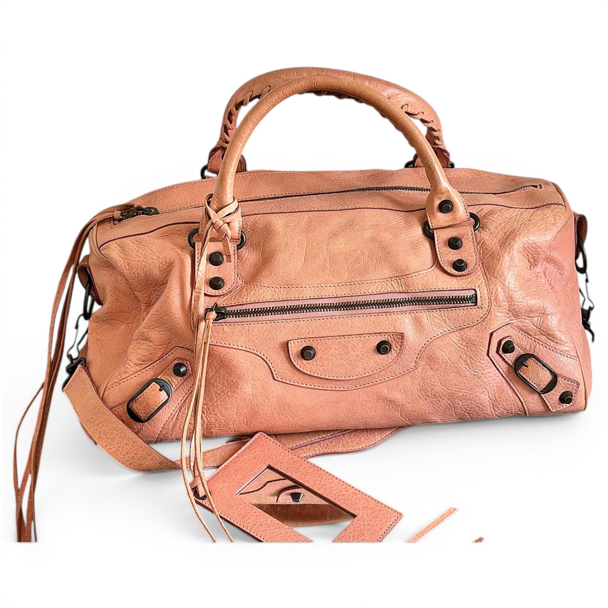 City leather handbag
