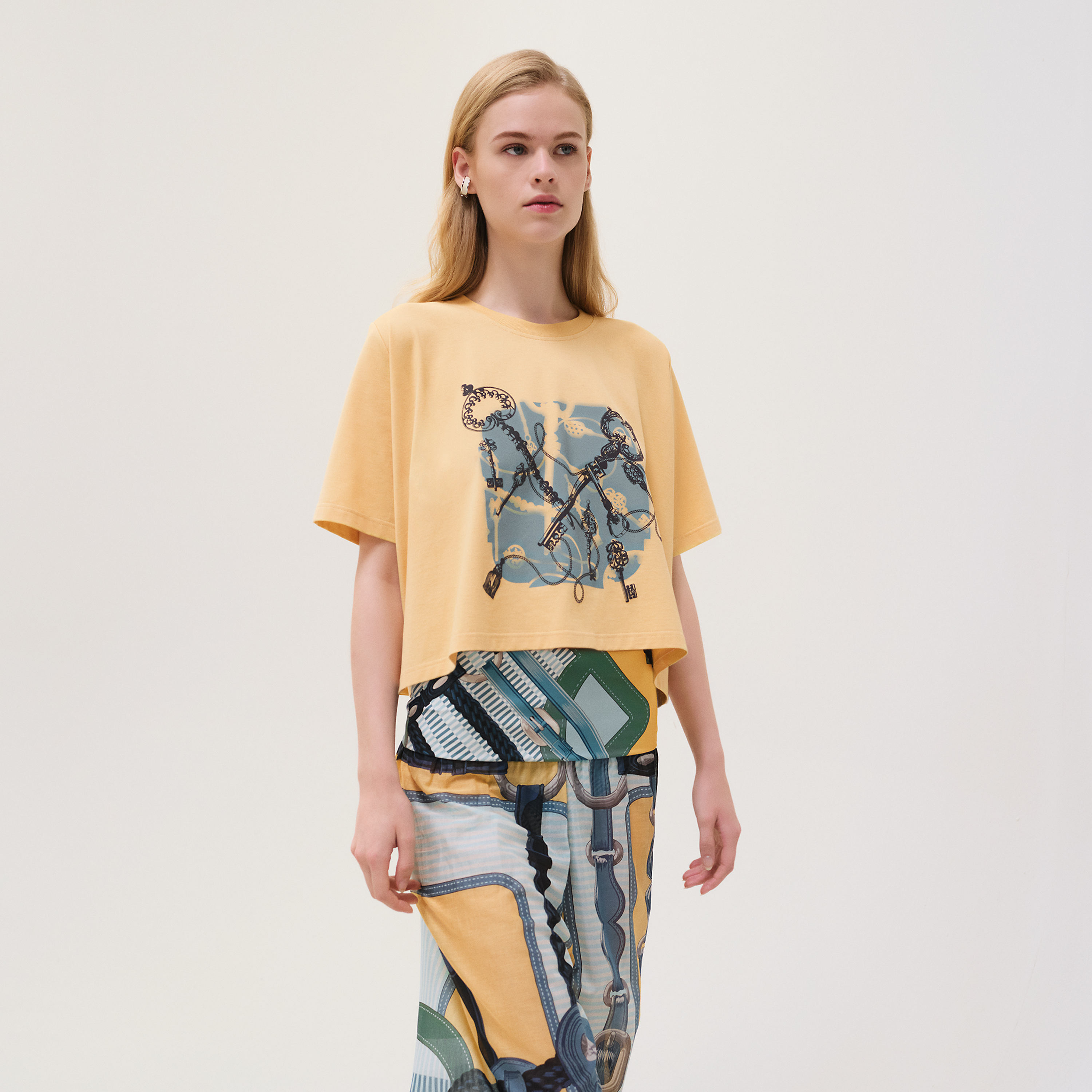 "Les Clefs" cropped t-shirt