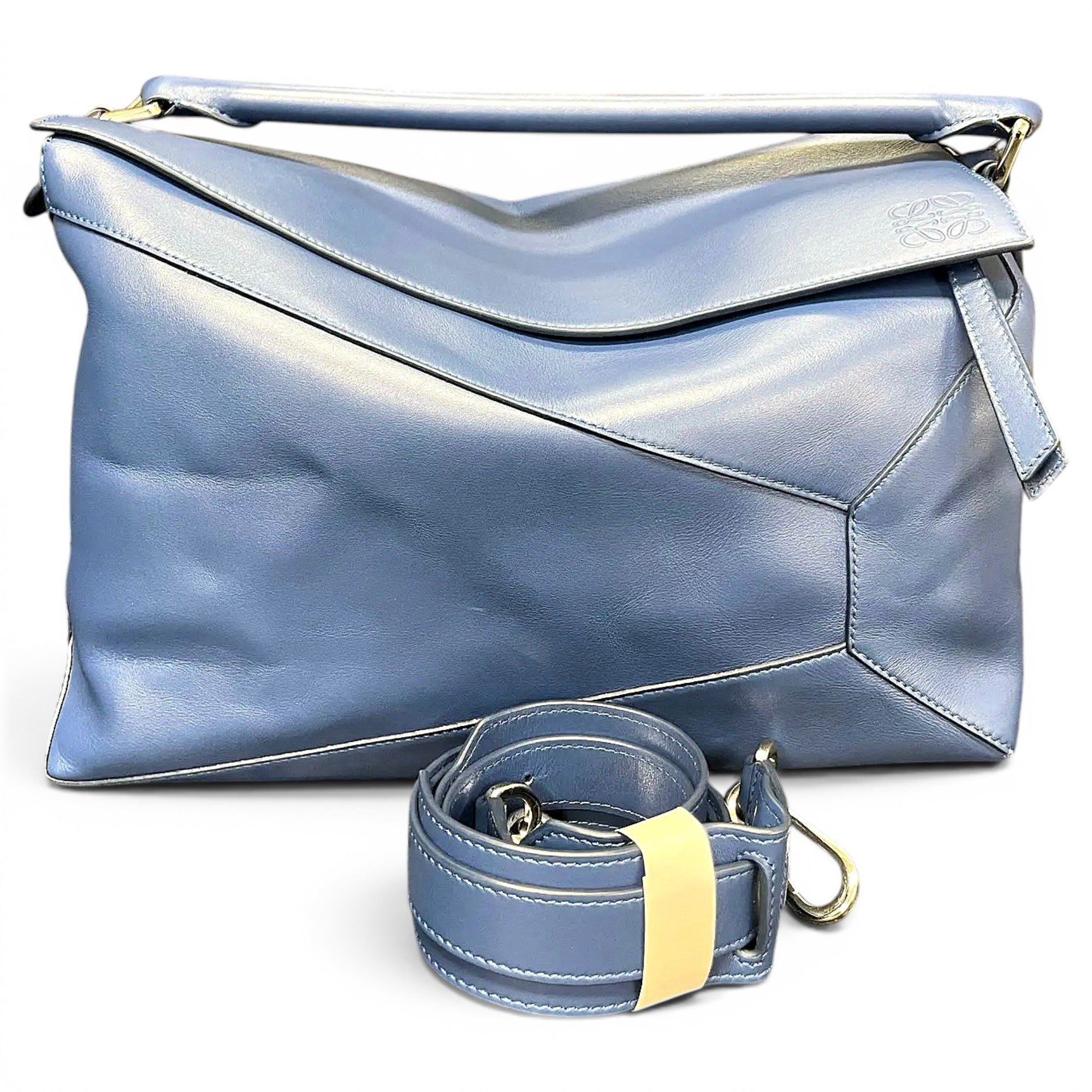 Puzzle leather handbag