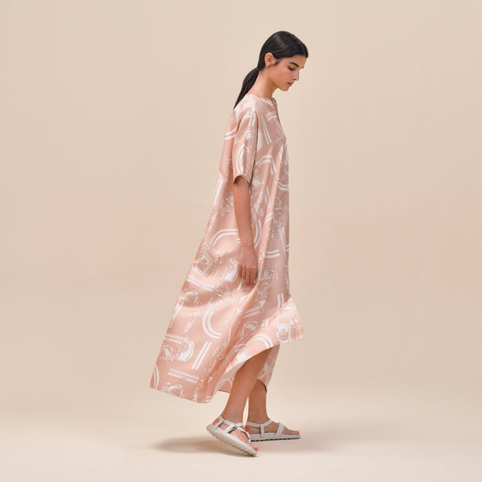 Rose Pierre De Lune "En Desordre Finesse" Belted Caftan