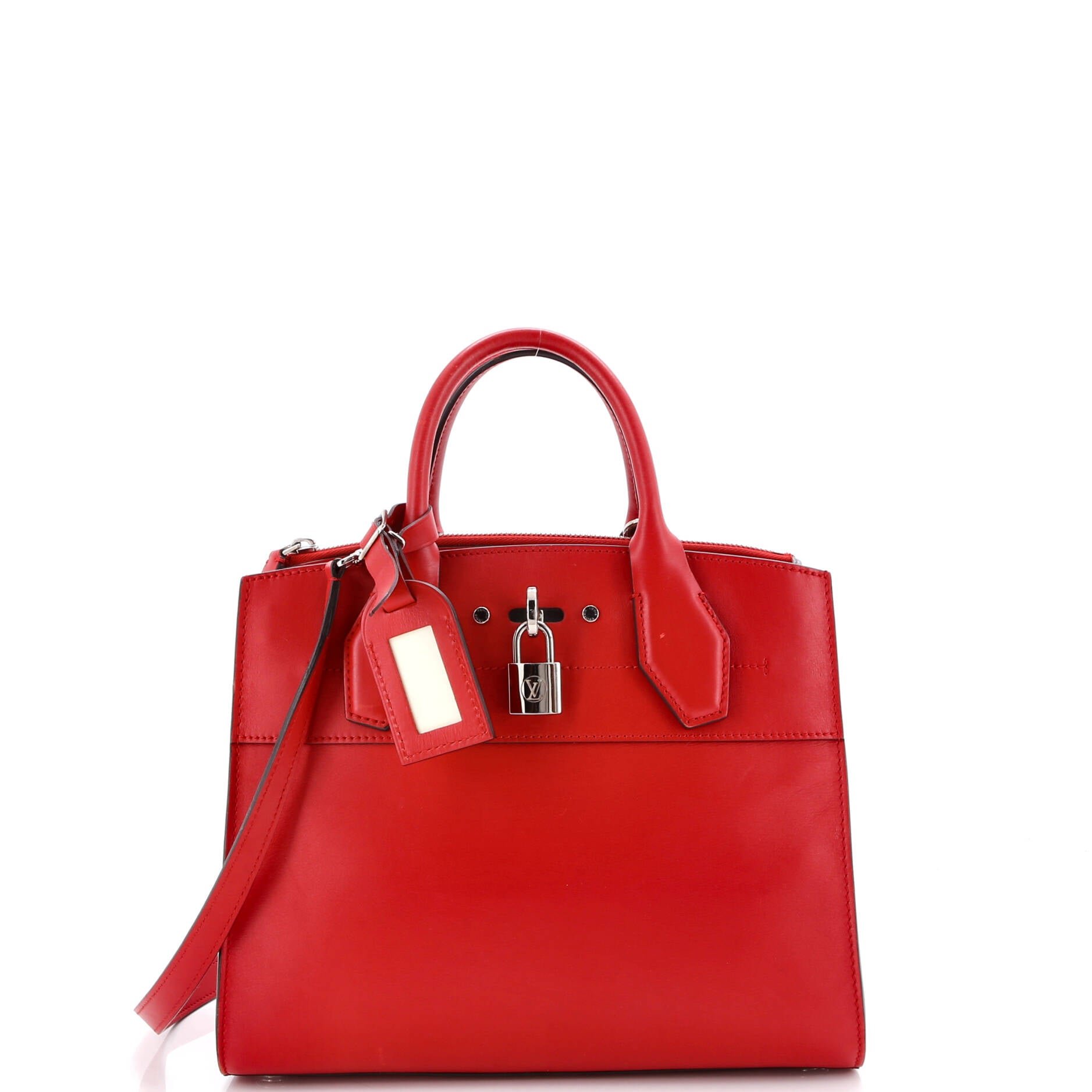Louis Vuitton City Steamer Handbag Leather PM