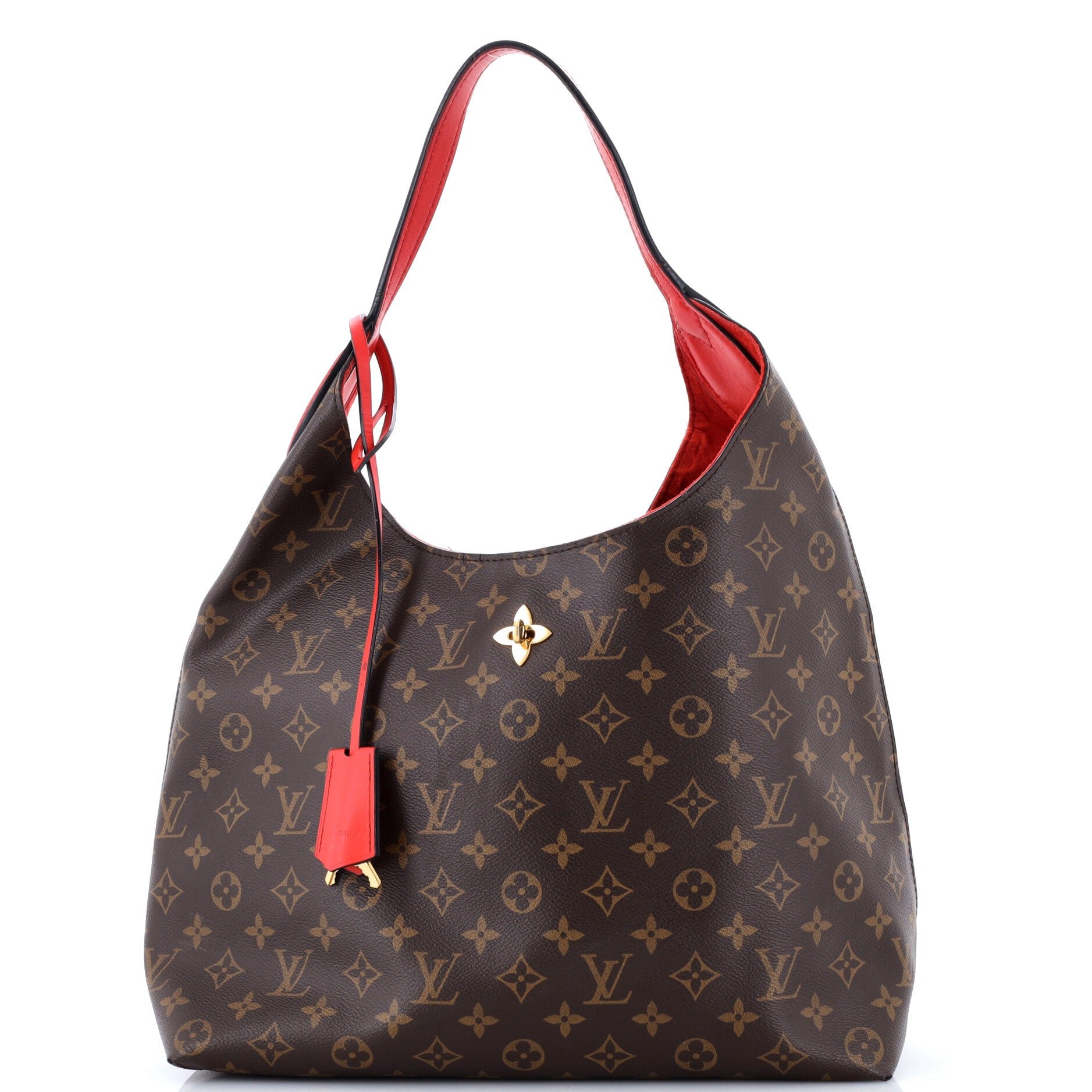 Flower Hobo Monogram Canvas with Leather