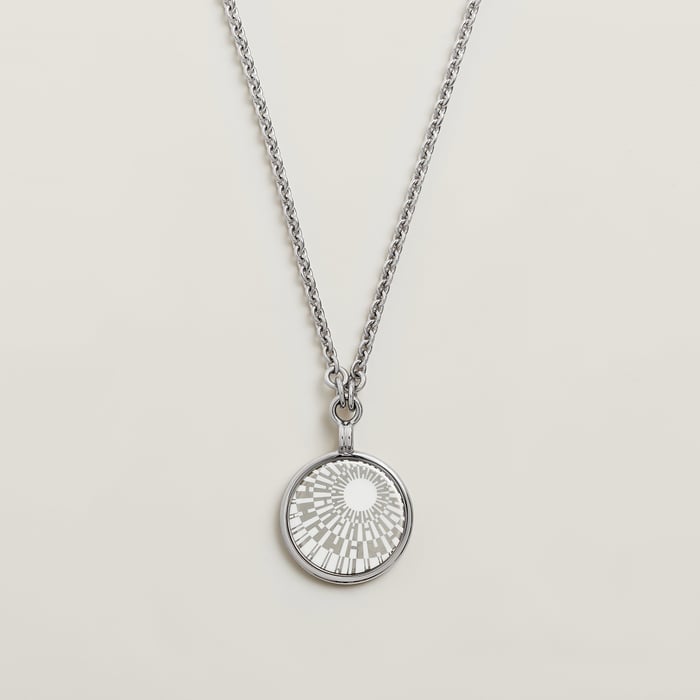 Orfèvre Blanc Platine Blanc Medaille Op'H Necklace, Small Model