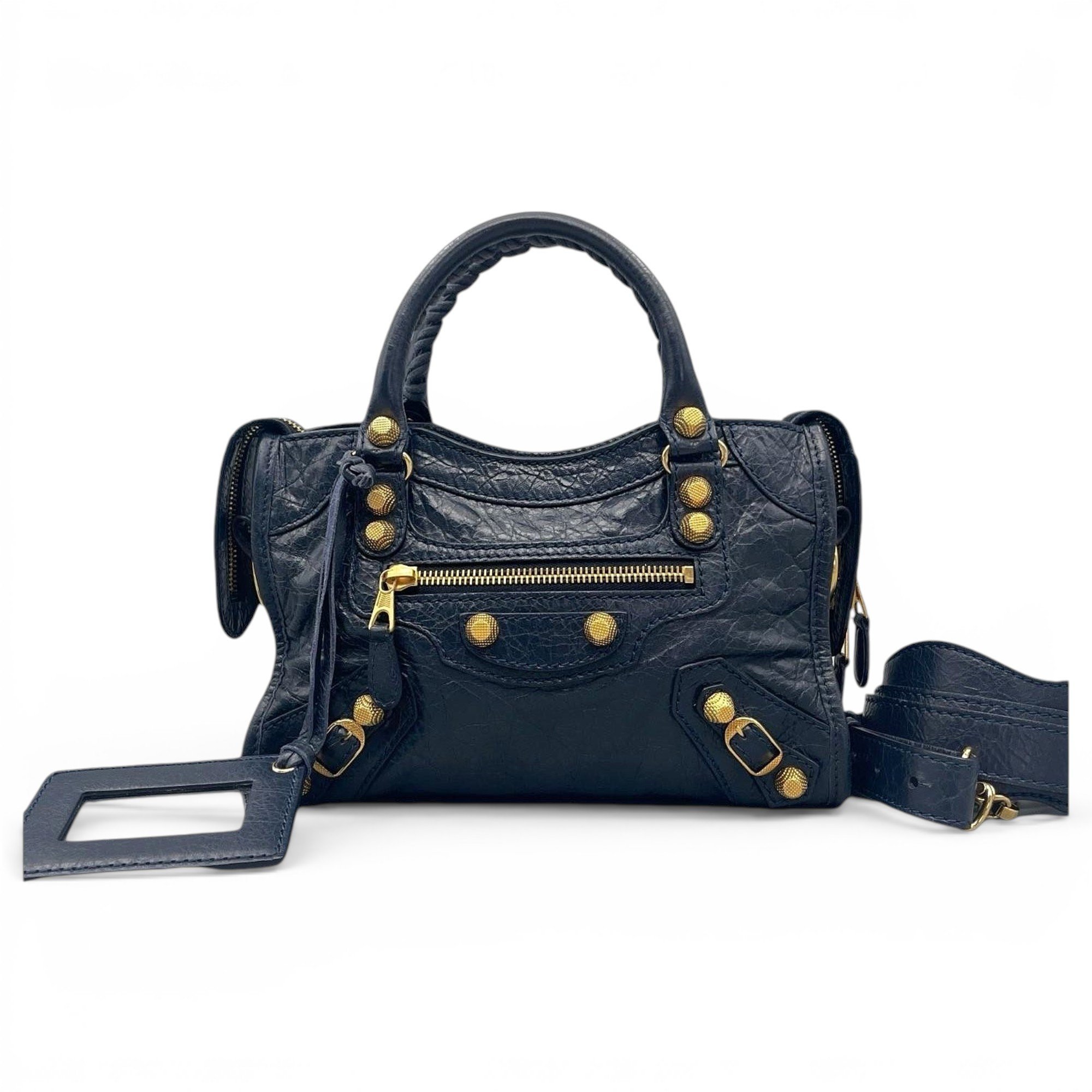 City leather handbag