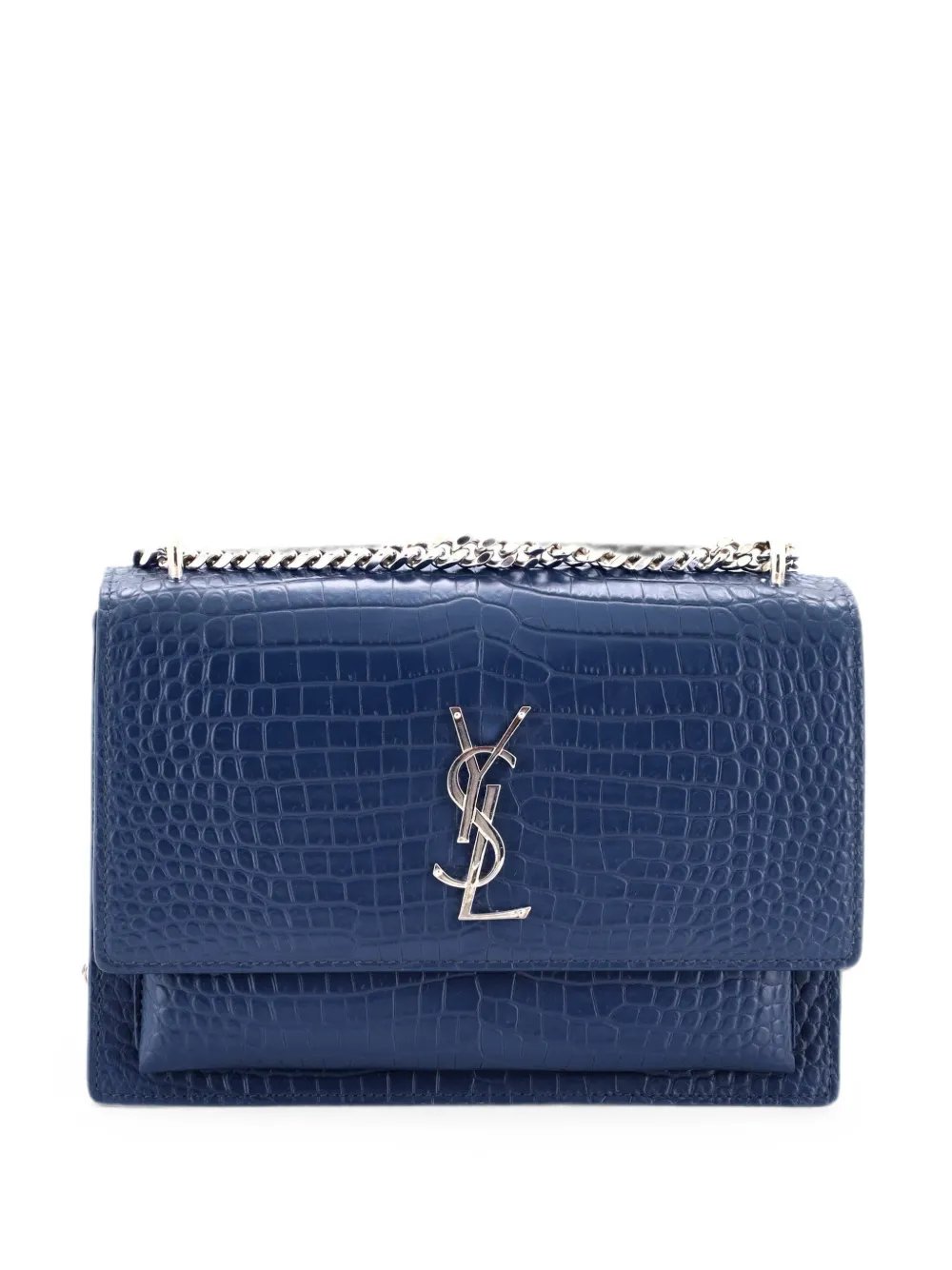 Sunset Crocodile Embossed Leather Medium crossbody bag