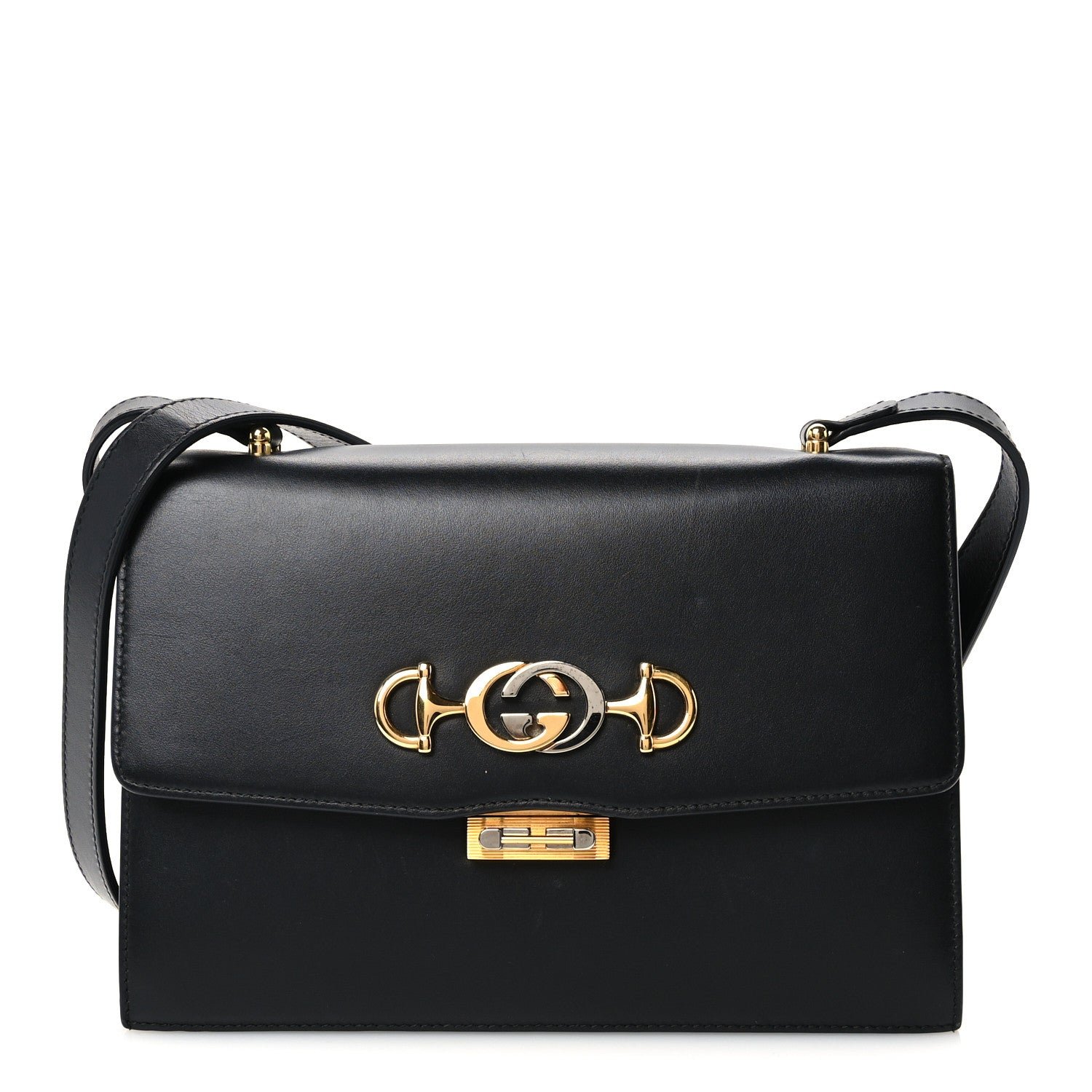 Gucci Smooth Calfskin Small Zumi Shoulder Bag Black