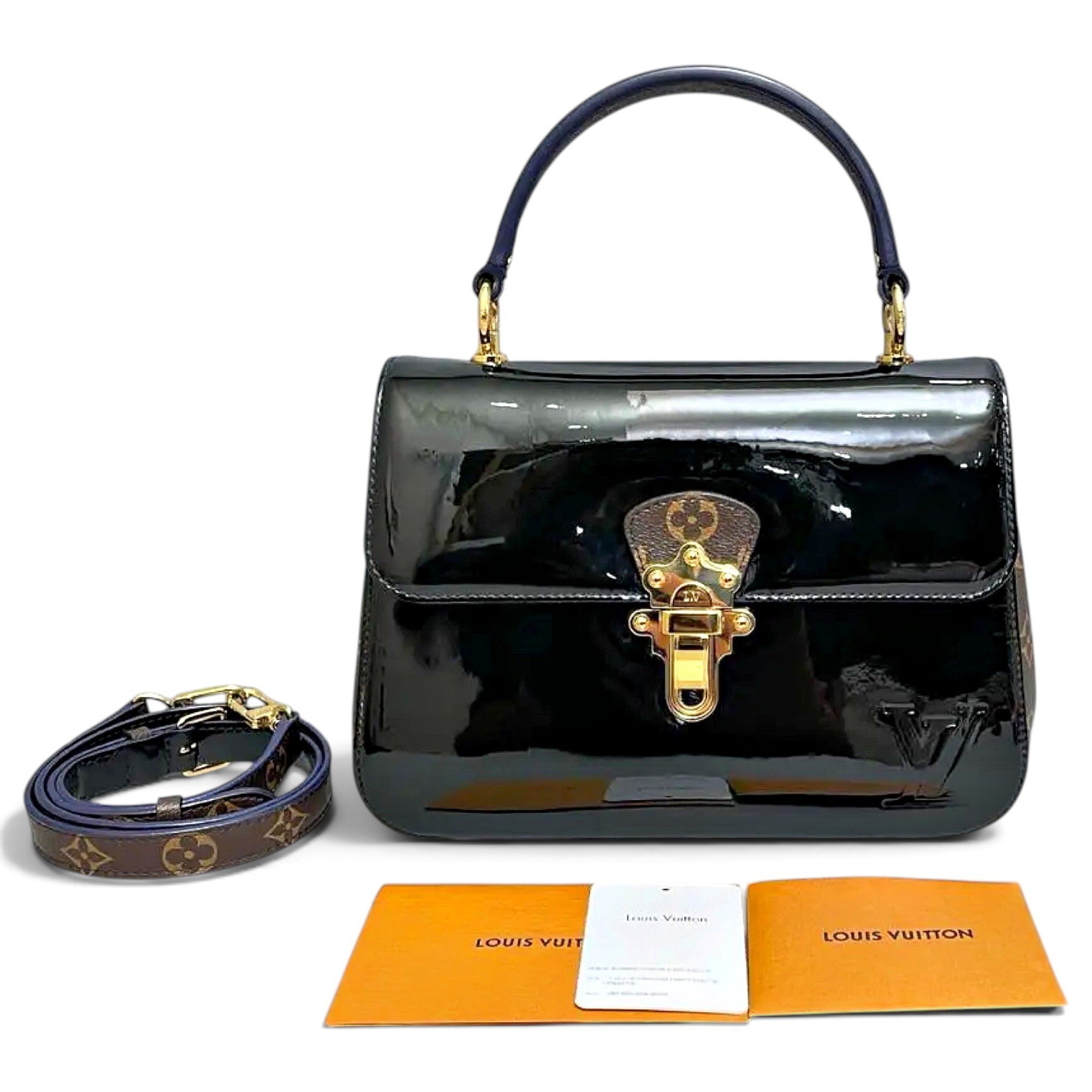 Cherrywood patent leather handbag