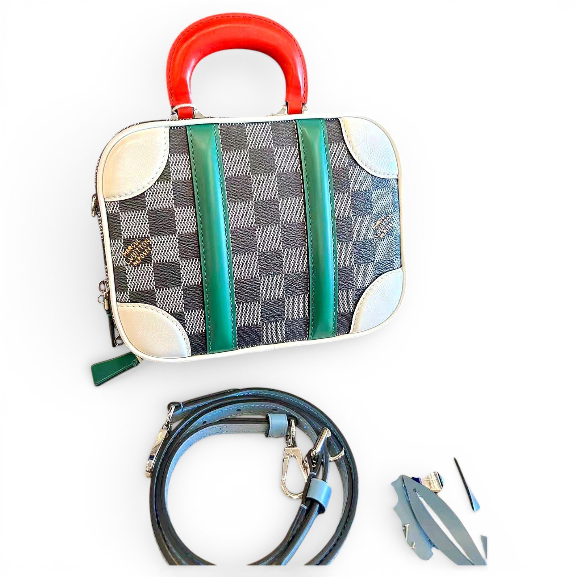 Luggage mini vinyl crossbody bag