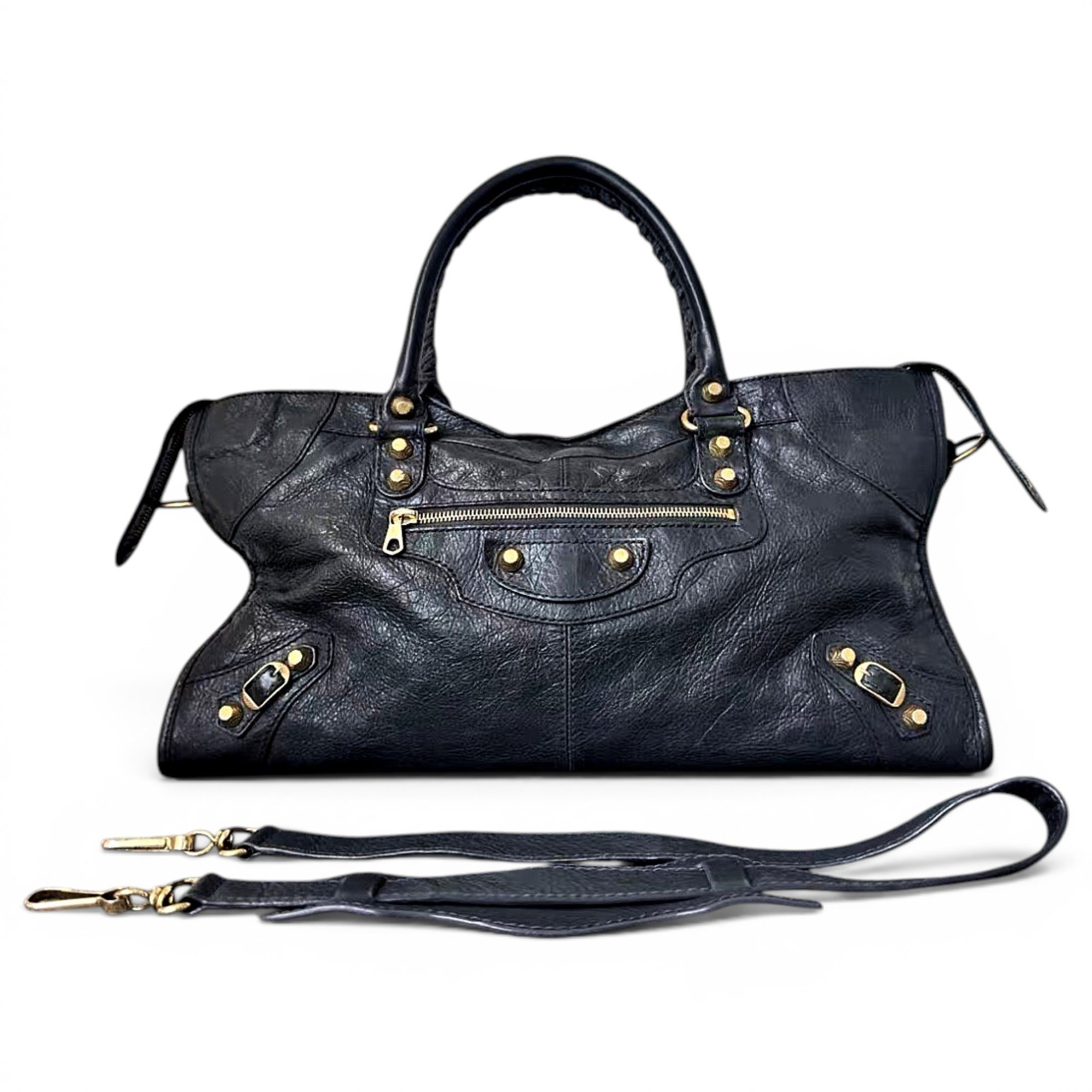 City leather handbag