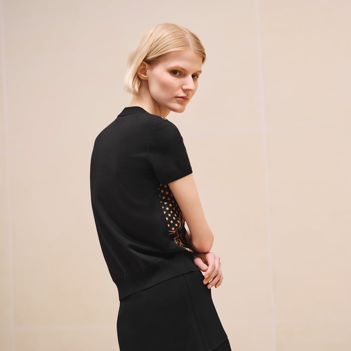 Noir "Eperon d'Or Bandana" Short-sleeve Twillaine Sweater