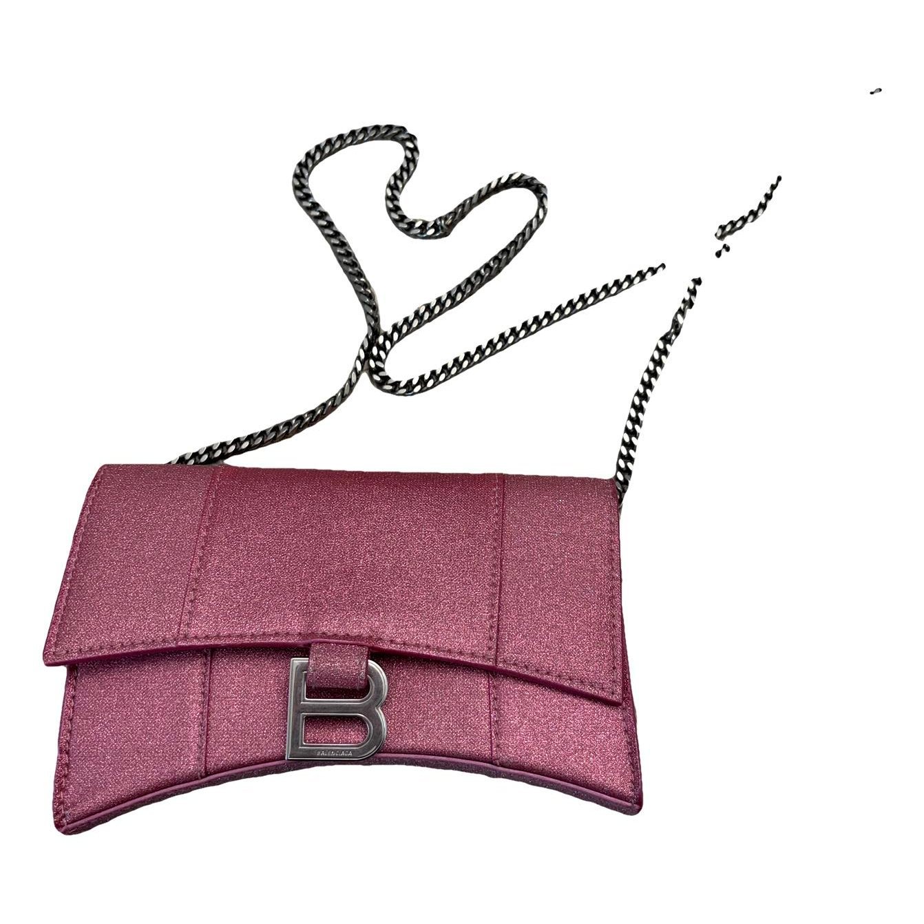 Hourglass leather handbag