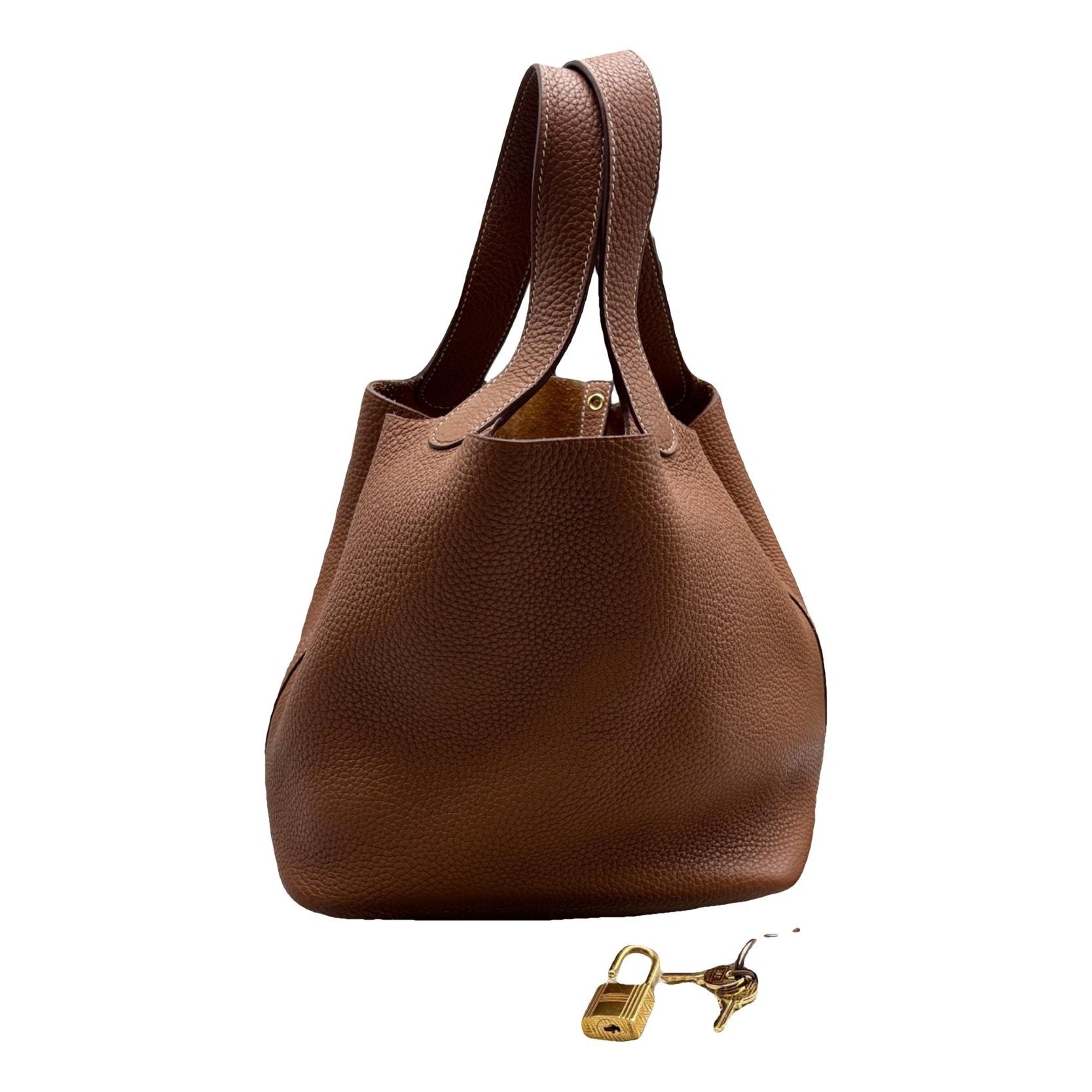 Picotin leather tote