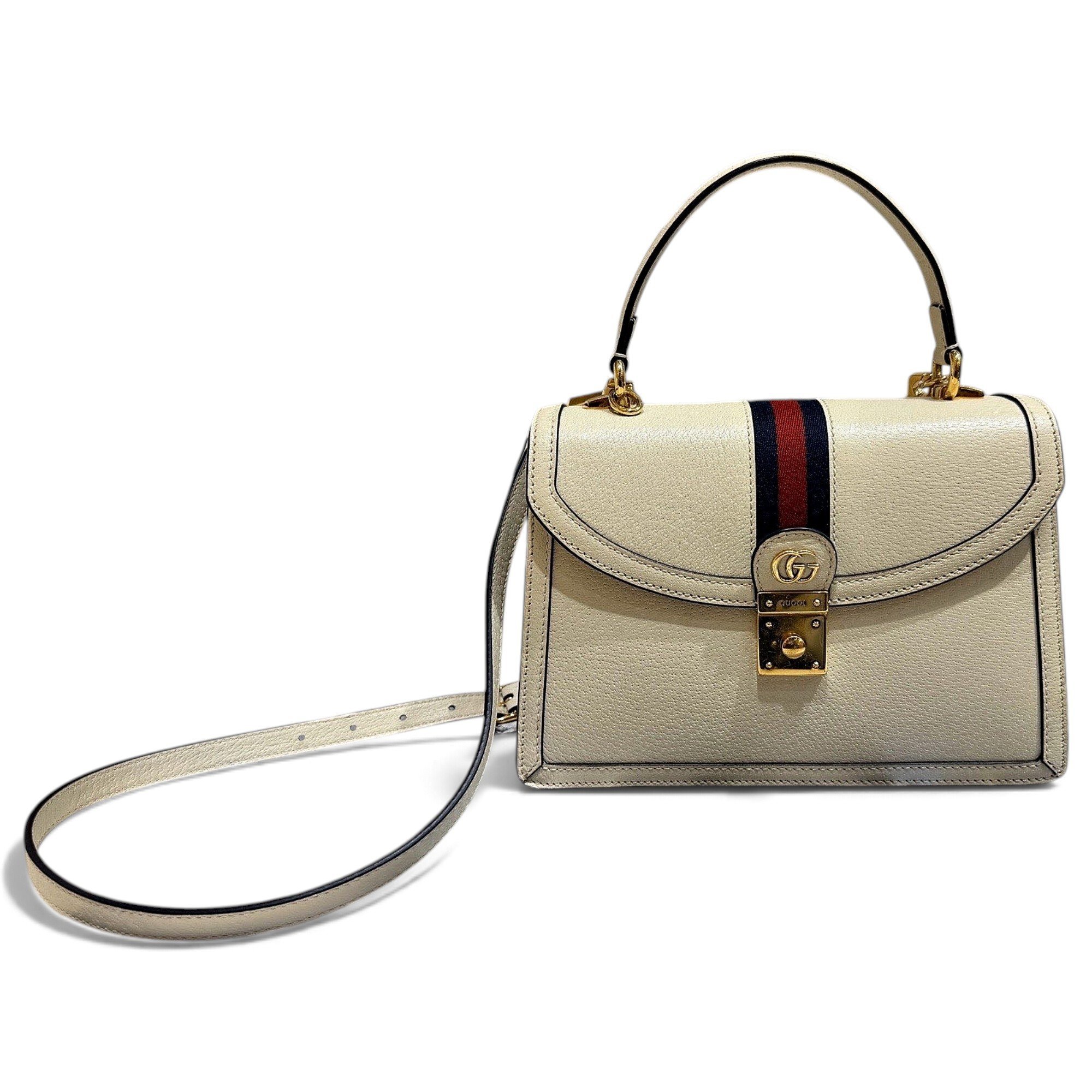 Ophidia Flap Top Handle leather handbag