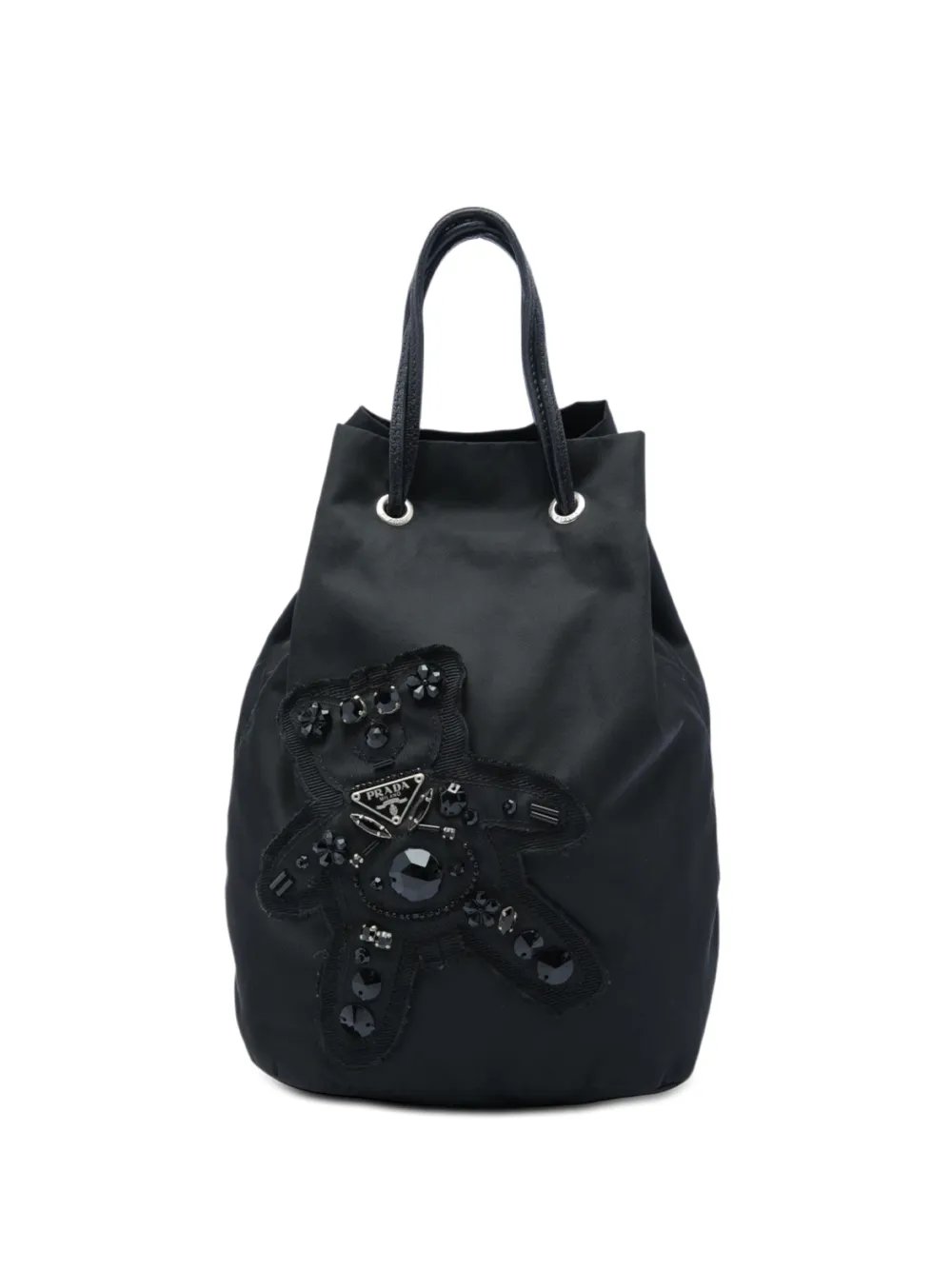 2018 Beaded Tessuto Evening Bear Drawstring bucket bag
