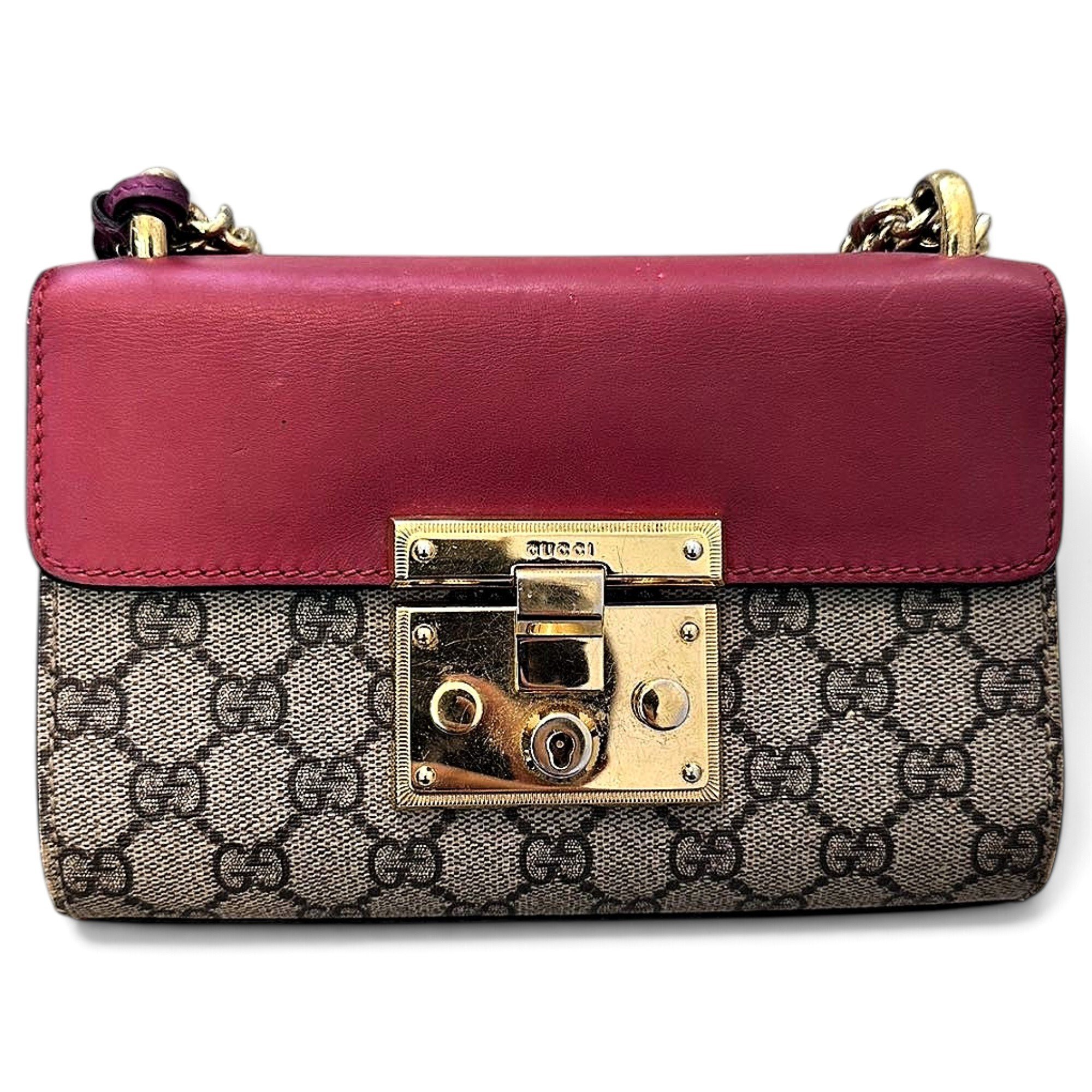 Padlock leather handbag
