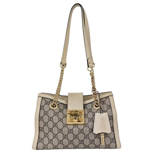 Padlock leather handbag