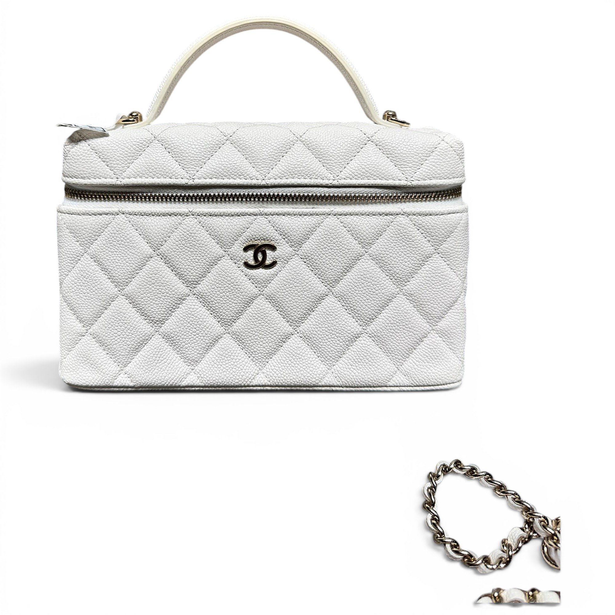 Trendy CC Top Handle leather handbag