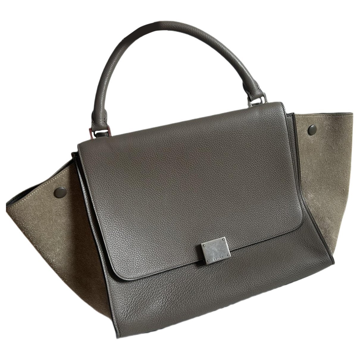 Trapèze leather handbag