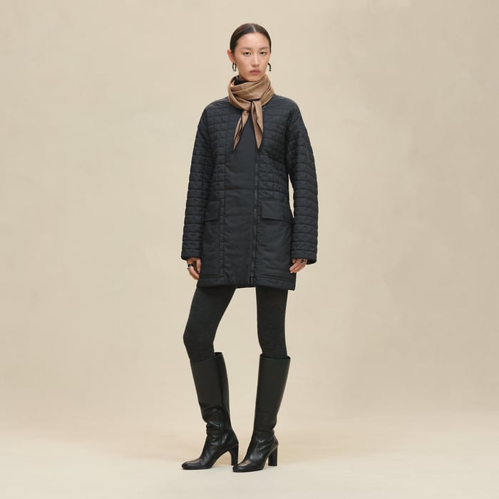 Bleu Noir Quilted Coat
