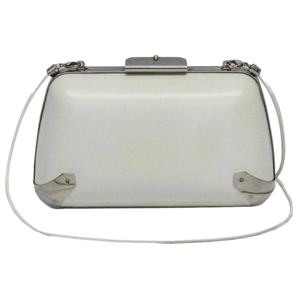 Hard leather clutch bag