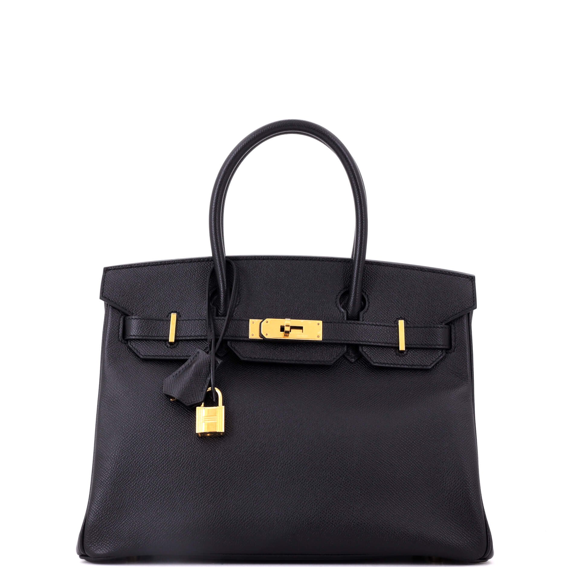 Birkin Handbag Noir Epsom with Gold Hardware 30