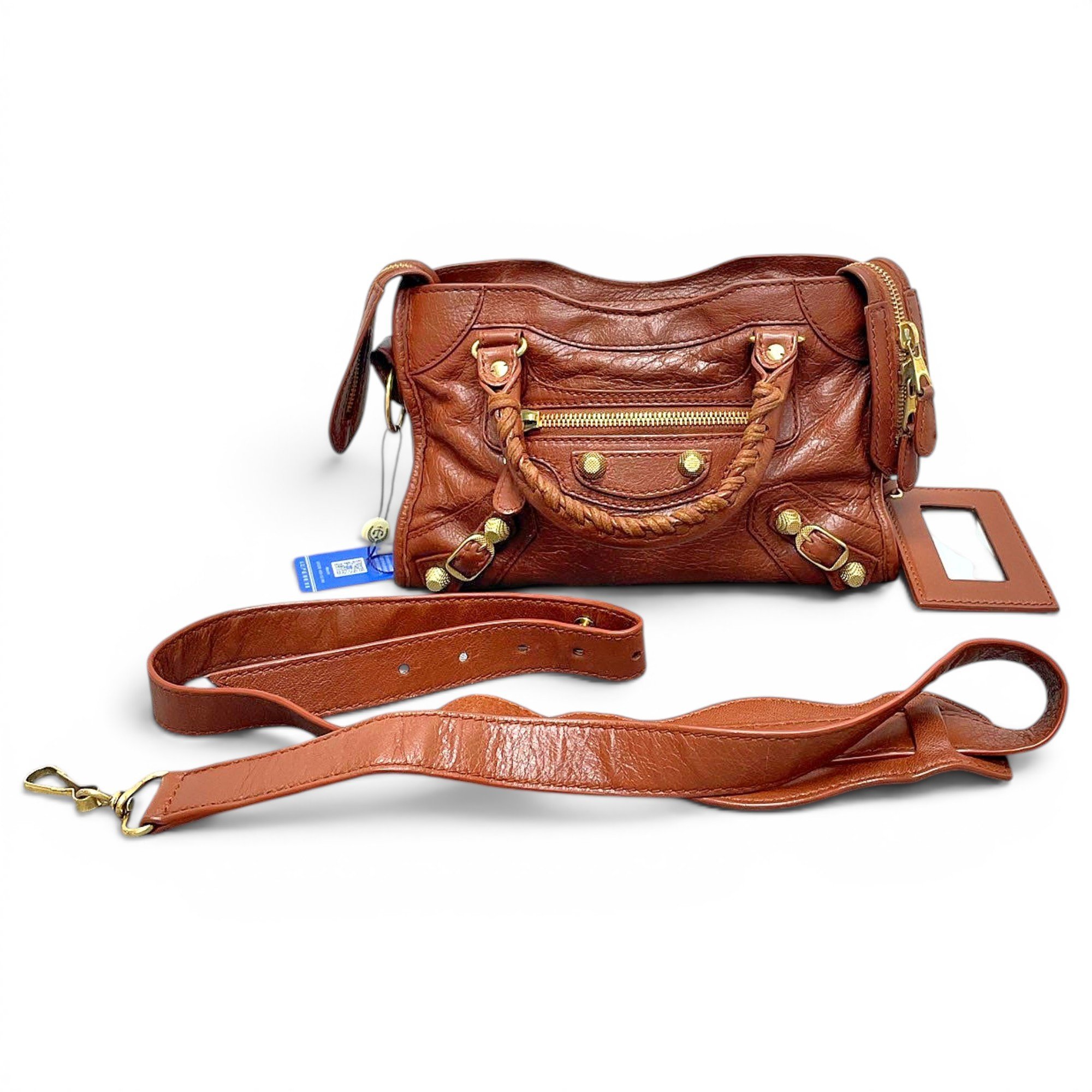 City leather handbag