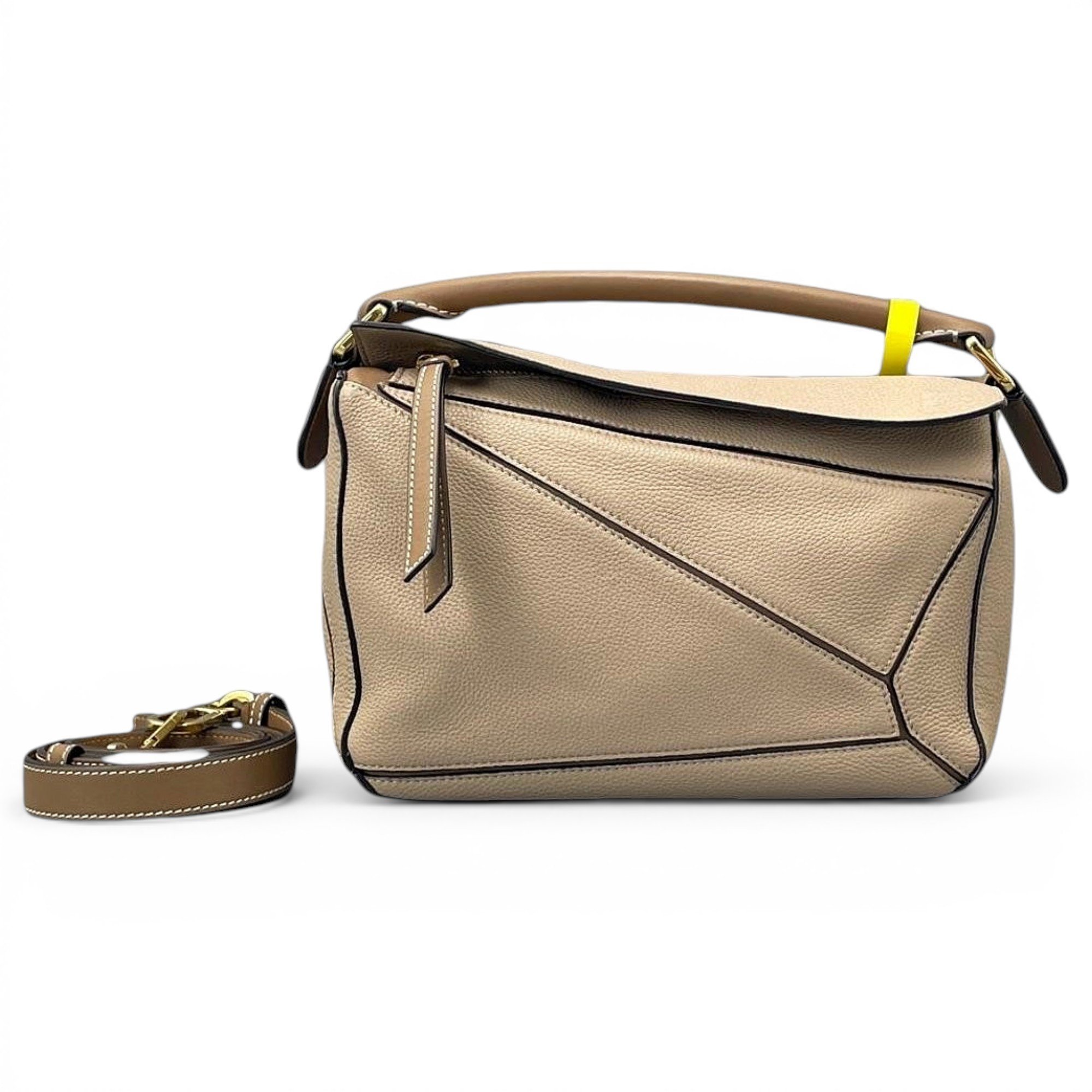 Puzzle leather handbag