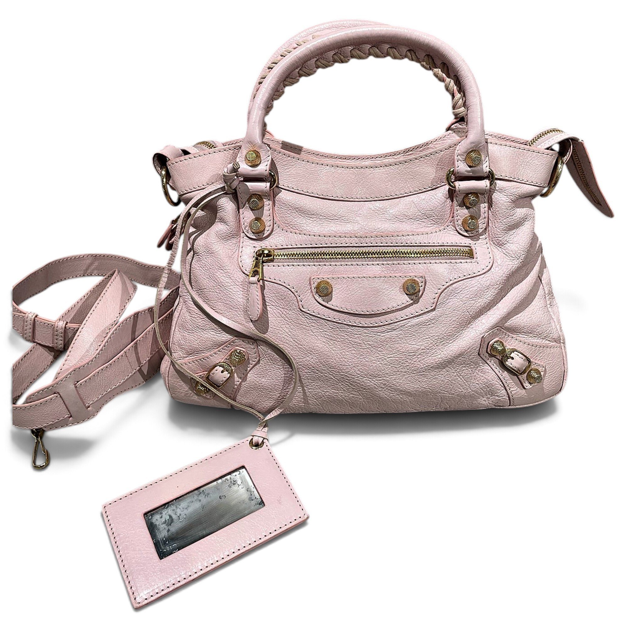 Town leather handbag