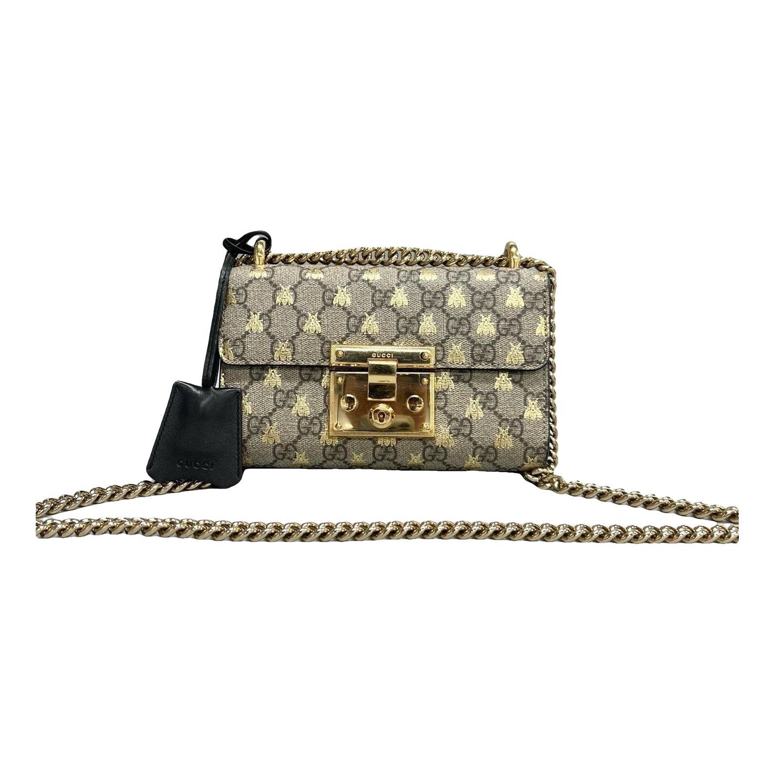 Padlock leather handbag