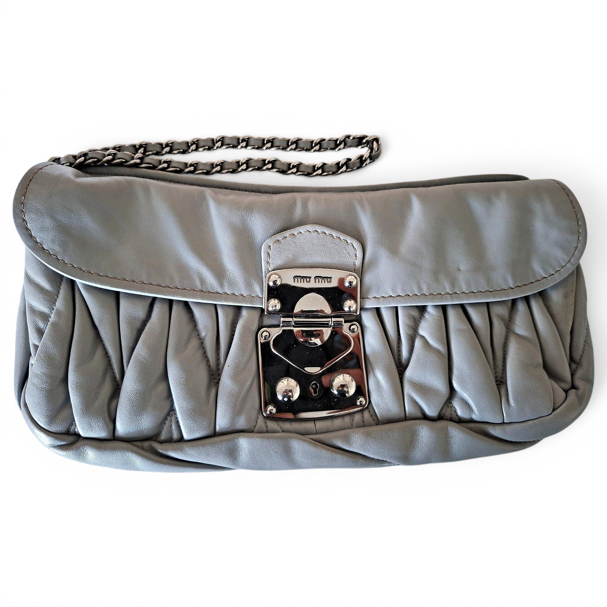 Leather clutch bag