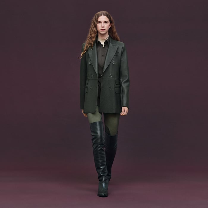 Vert Anglais Wrap Leather Suit Jacket