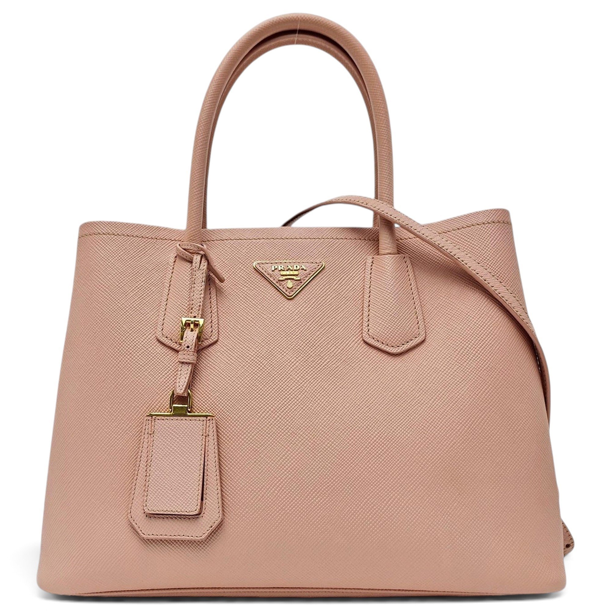 Double leather handbag