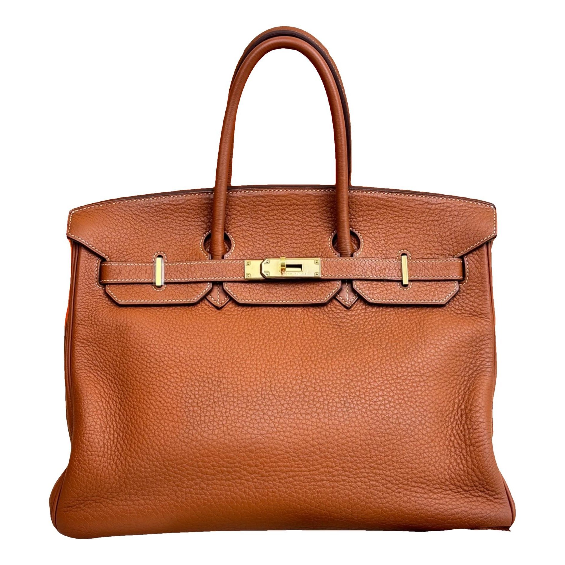 Hermes Birkin 35 Handbag Gold Togo Leather