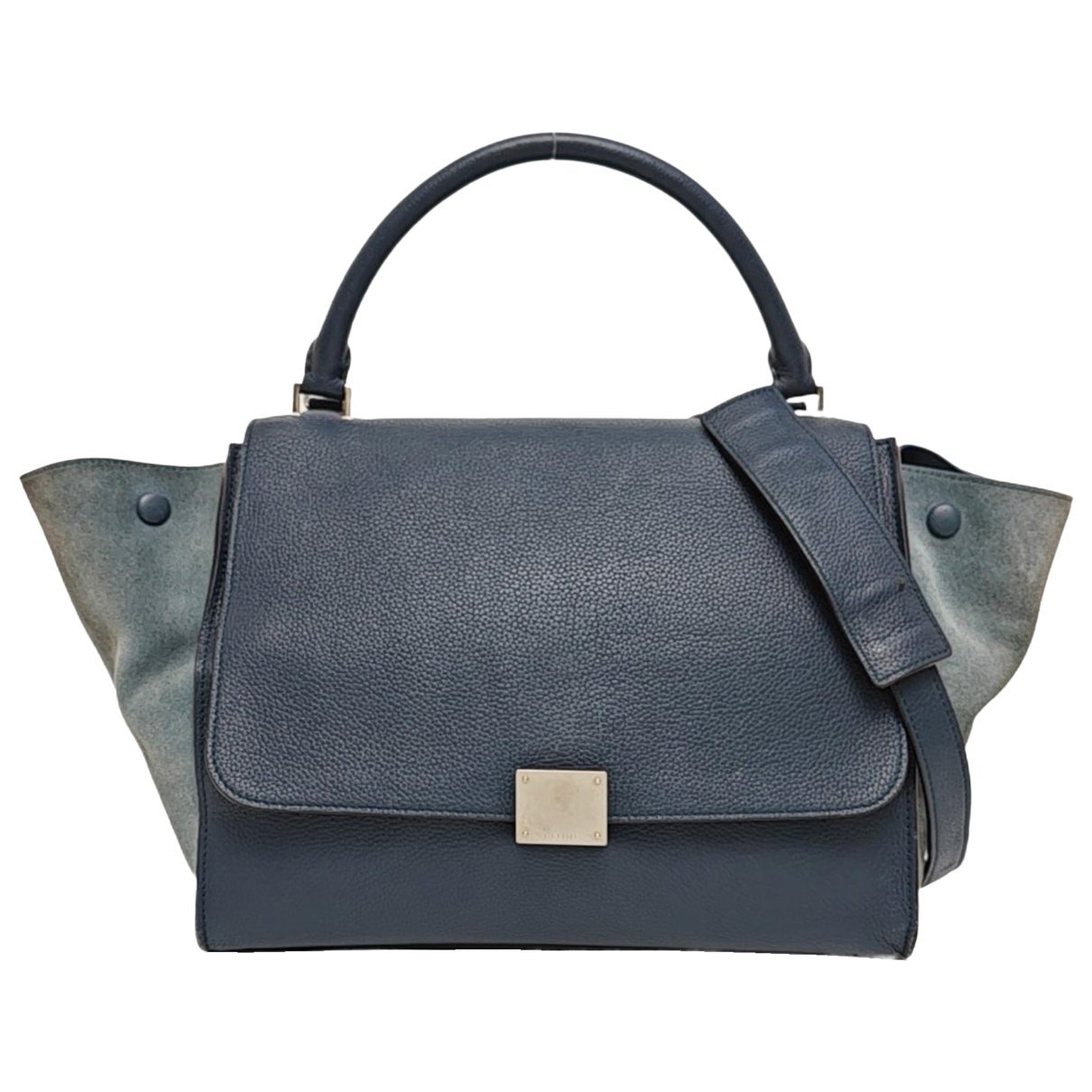 Trapèze leather handbag
