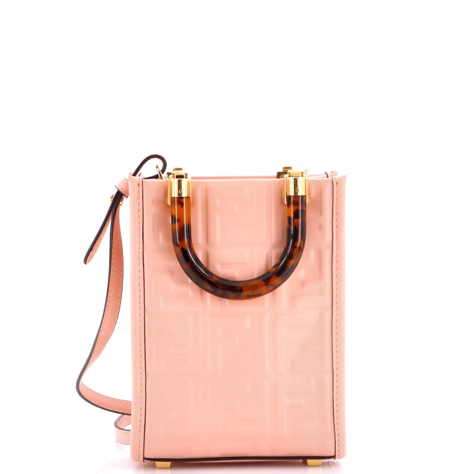 Sunshine Shopper Tote Zucca Embossed Leather Mini