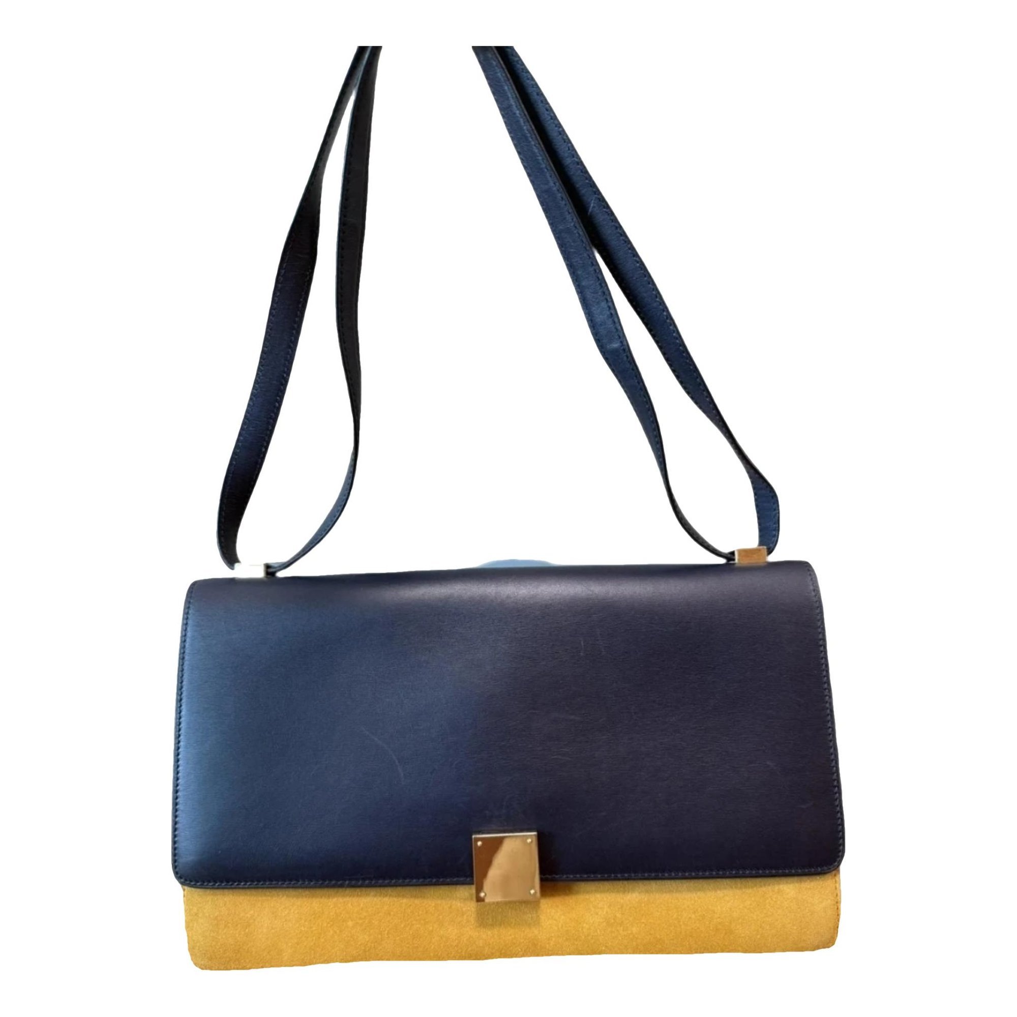 Case flap leather handbag