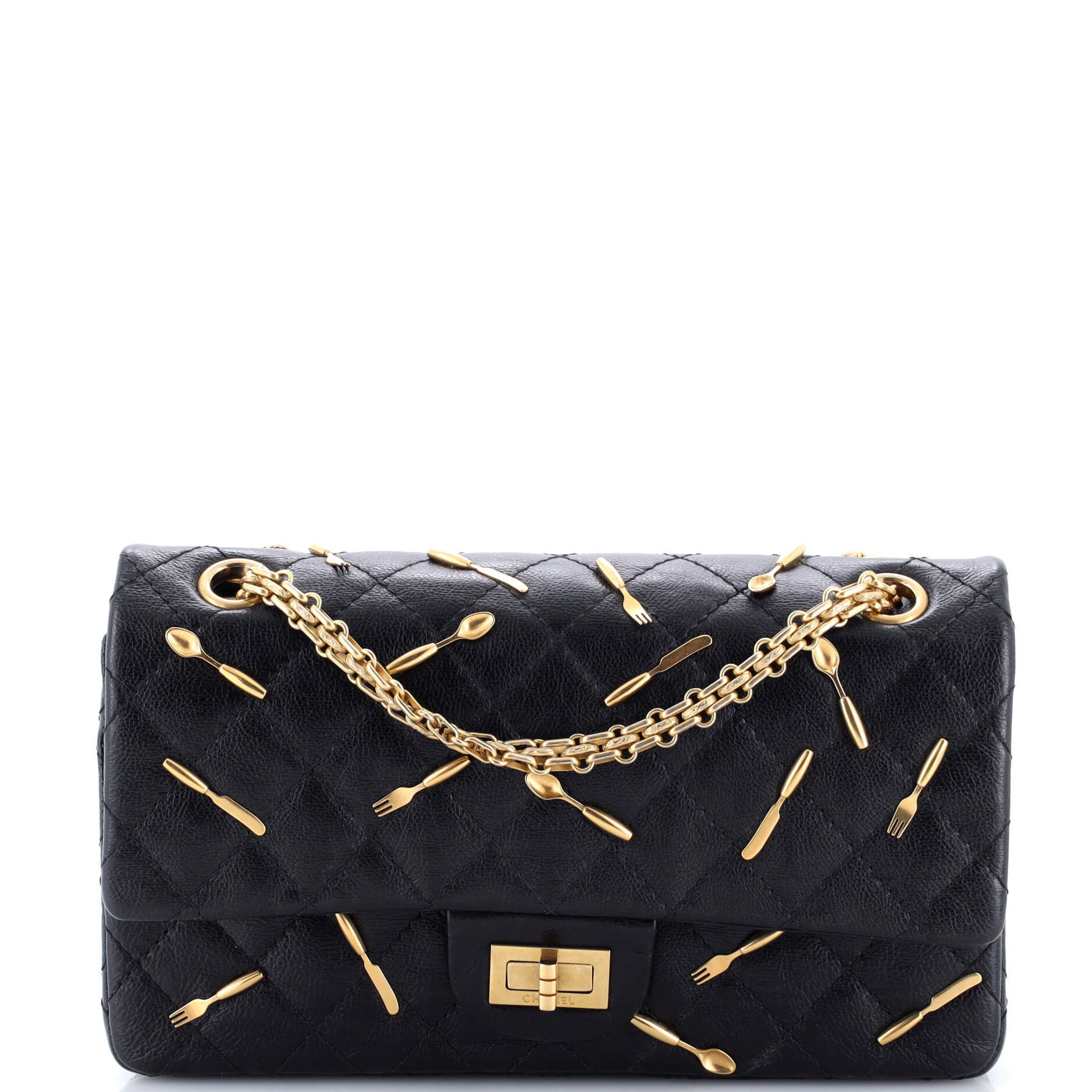 Chanel Brasserie Charms Reissue 2.55 Flap Bag Quilted Calfskin 225