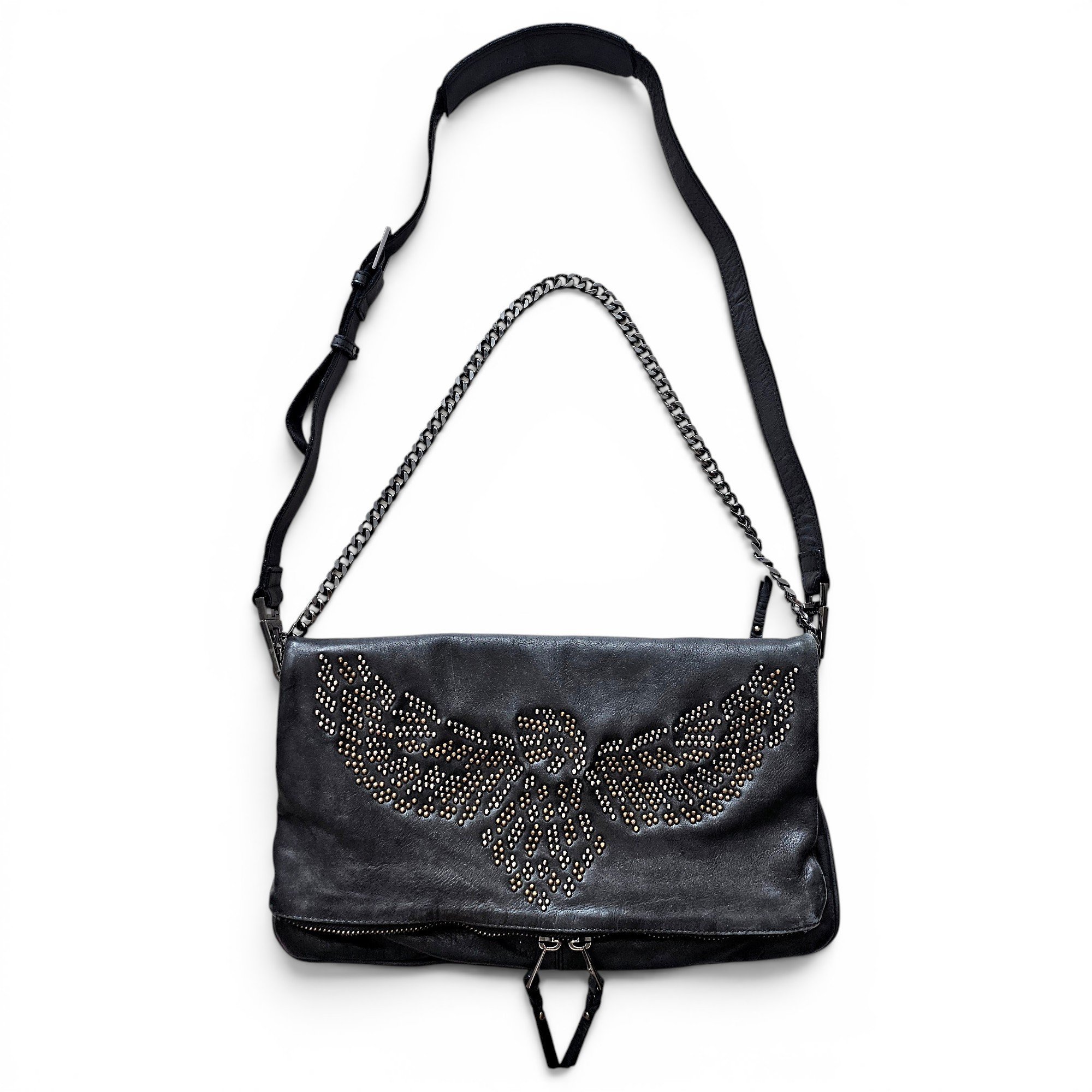 Rock leather clutch bag