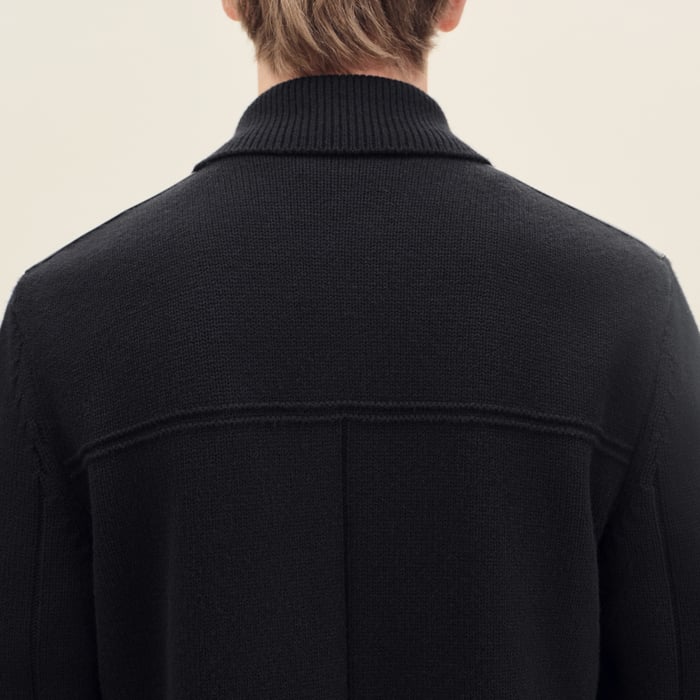 Noir "Devant Cuir" Buttoned Jacket