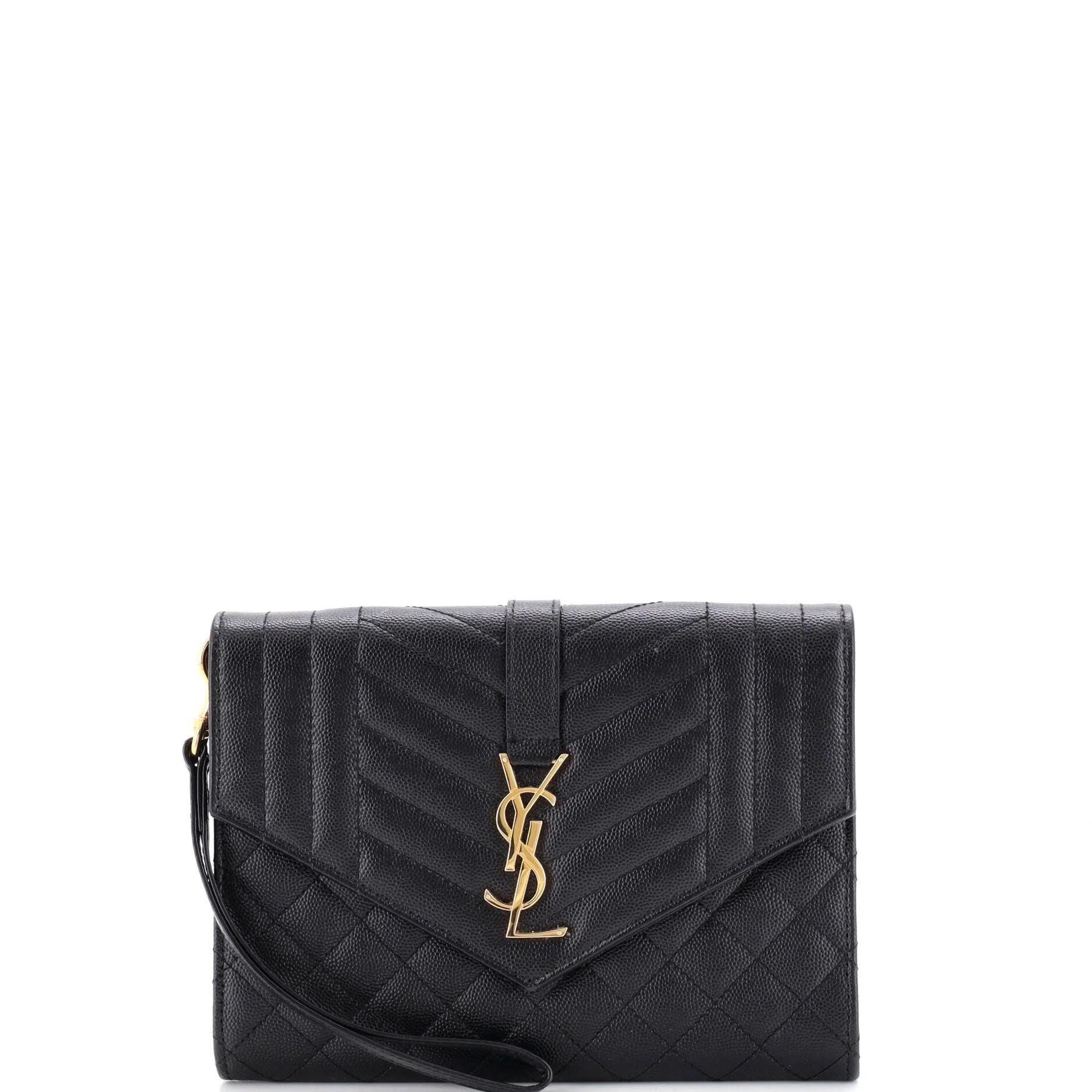 Leather clutch bag