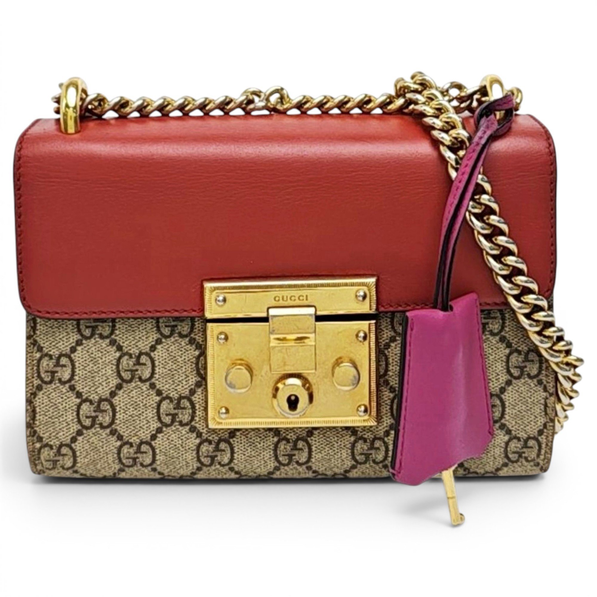 Padlock leather handbag