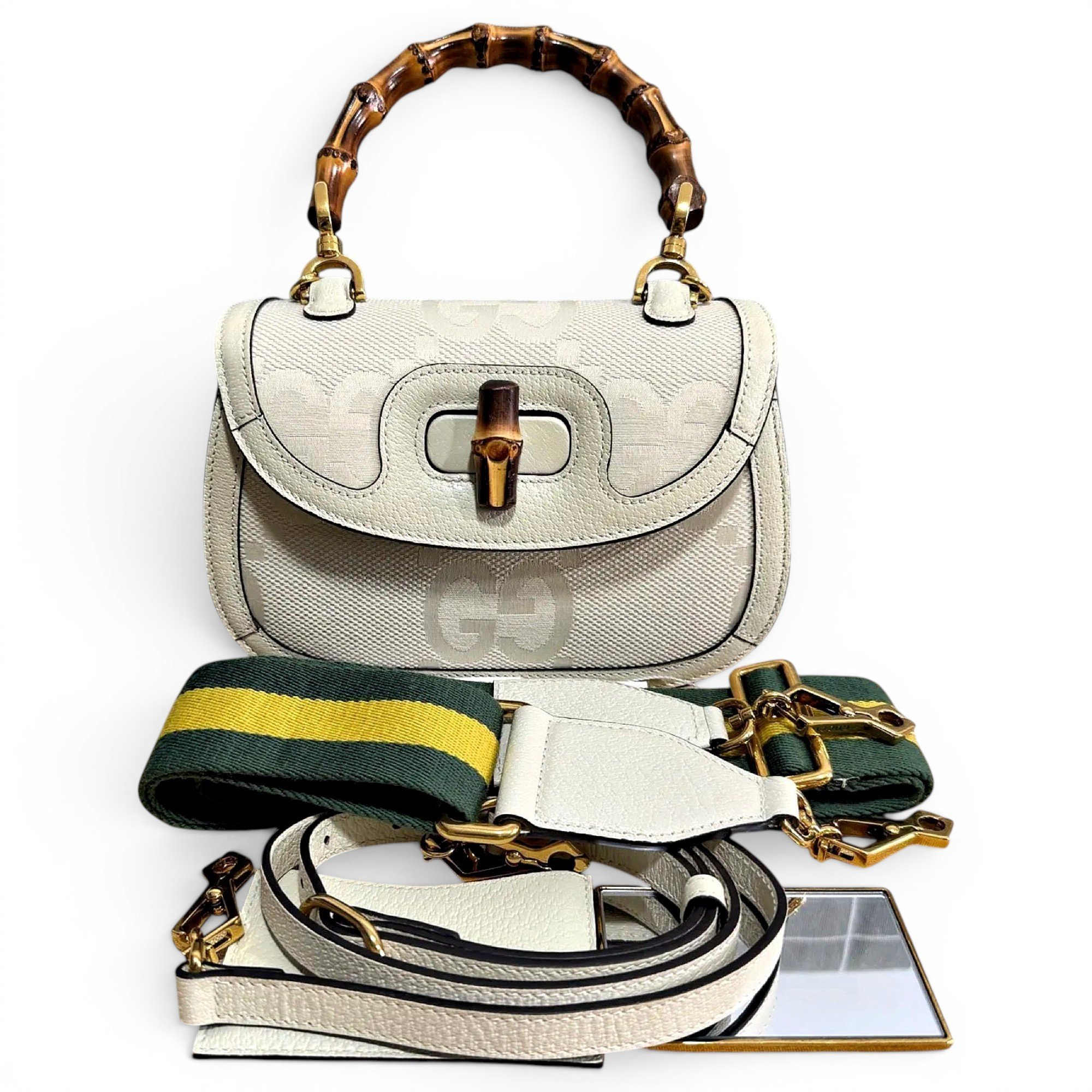 Convertible Bamboo Top Handle leather handbag