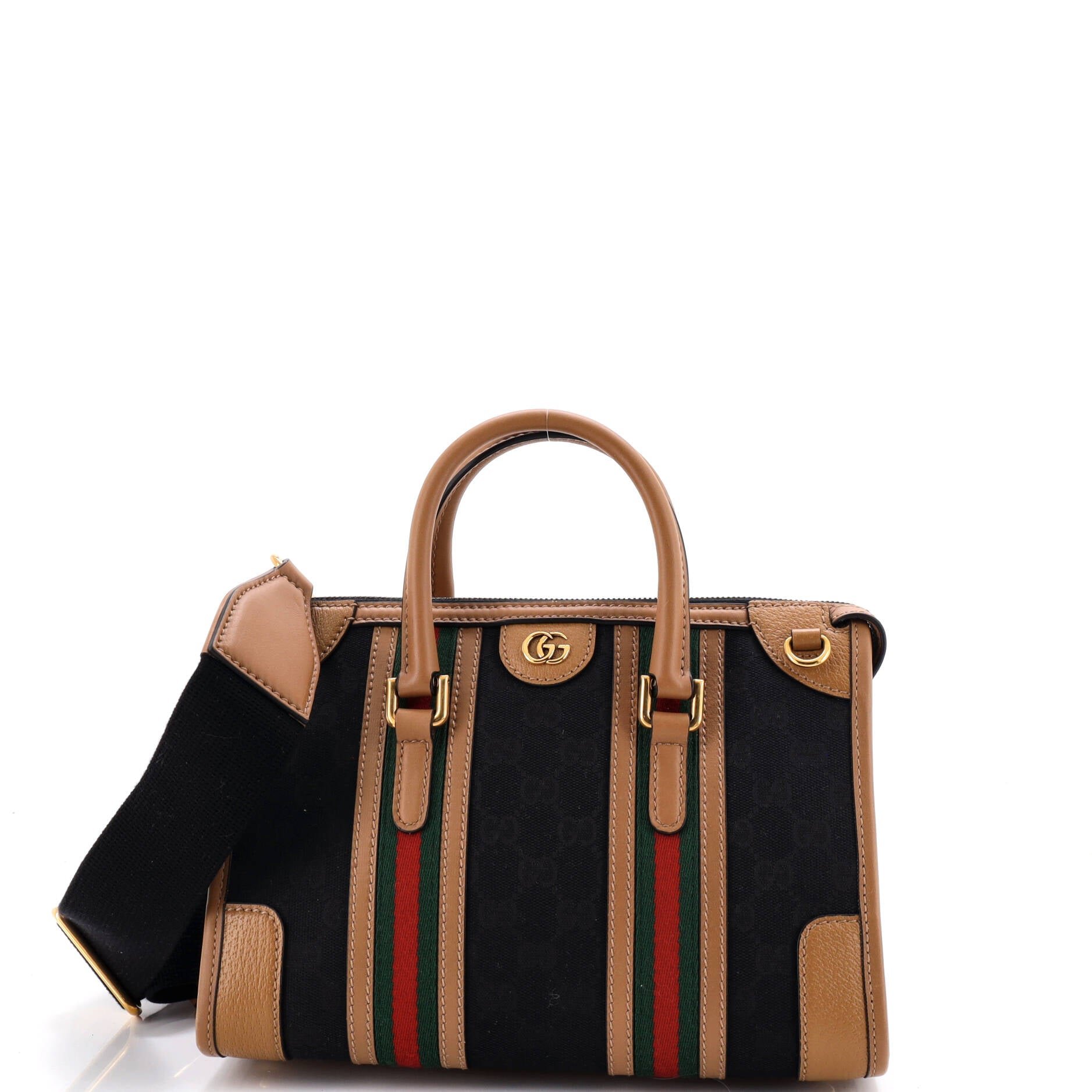 Bauletto Top Handle Bag GG Canvas and Leather Small