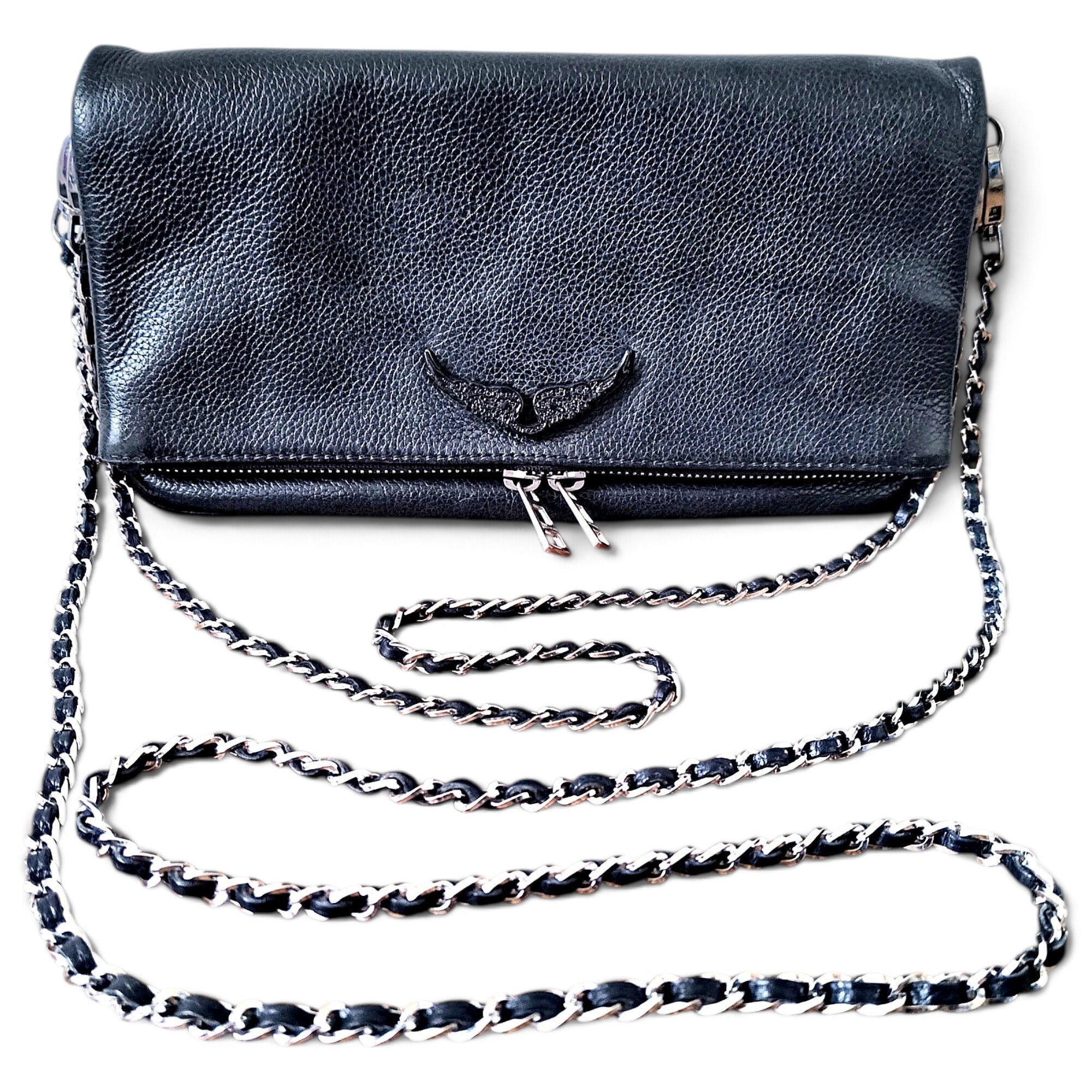 Rock leather clutch bag